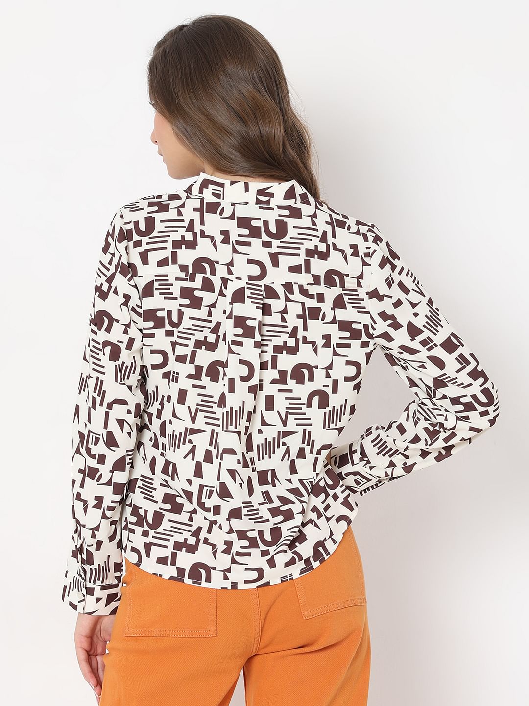 Brown Printed Top