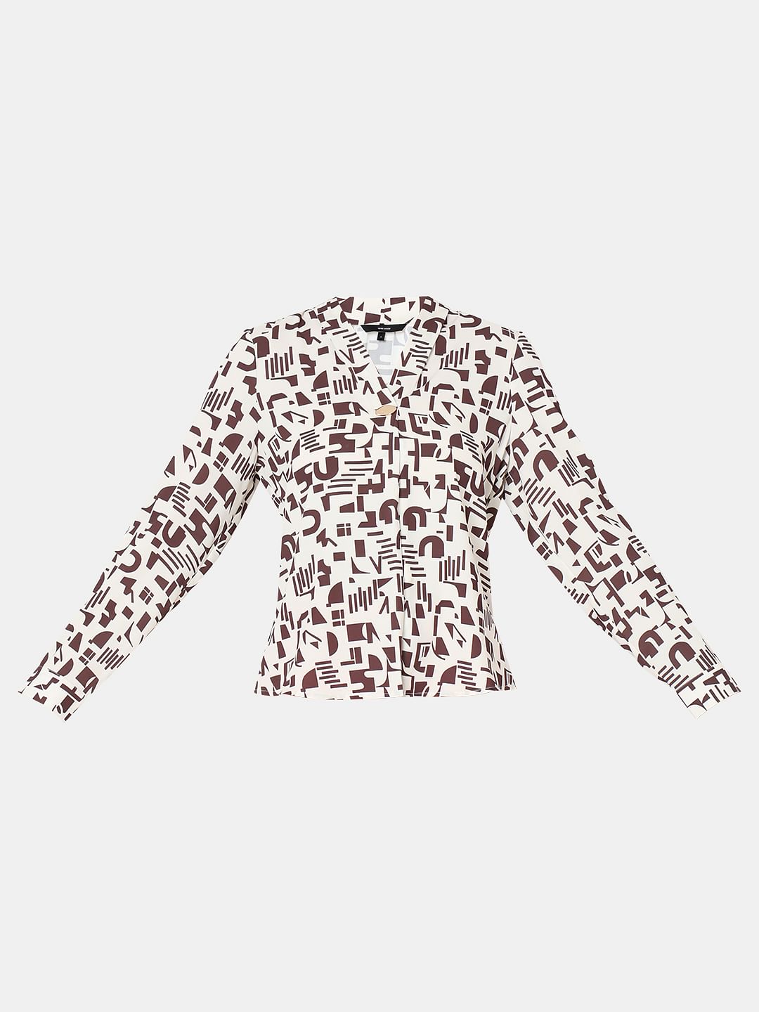 Brown Printed Top