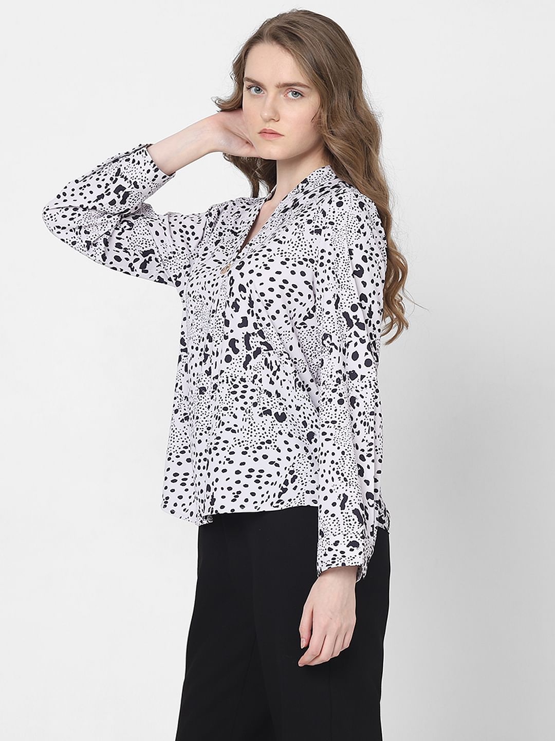 Black & White Printed Top