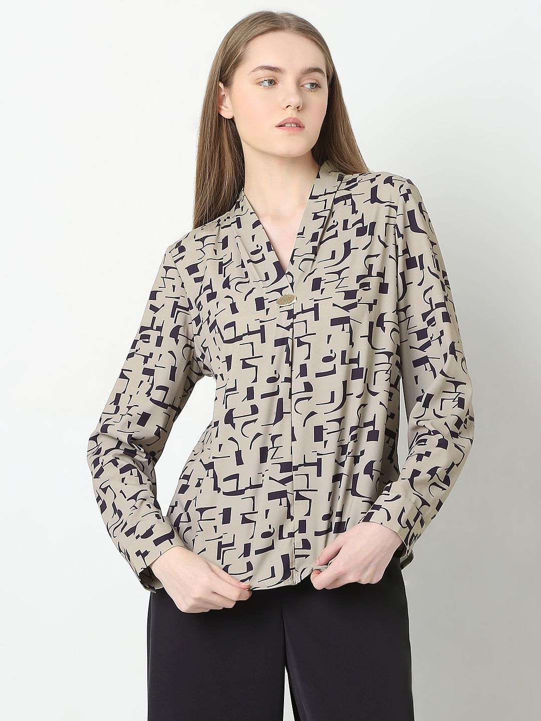 Green Printed Top
