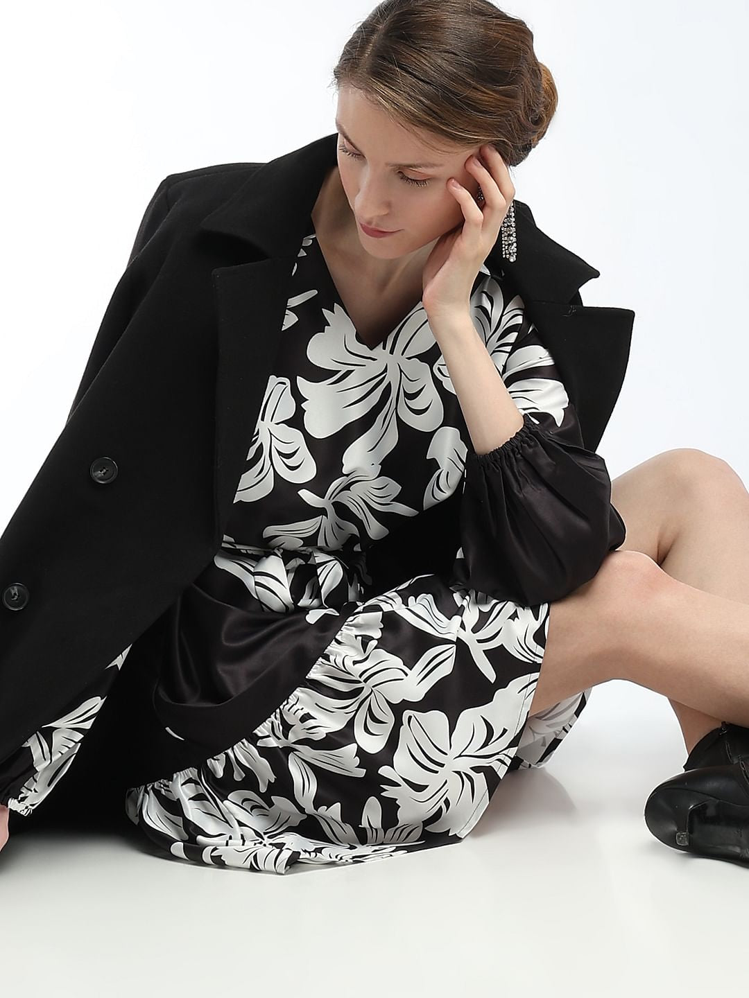 Monochrome Printed Dress