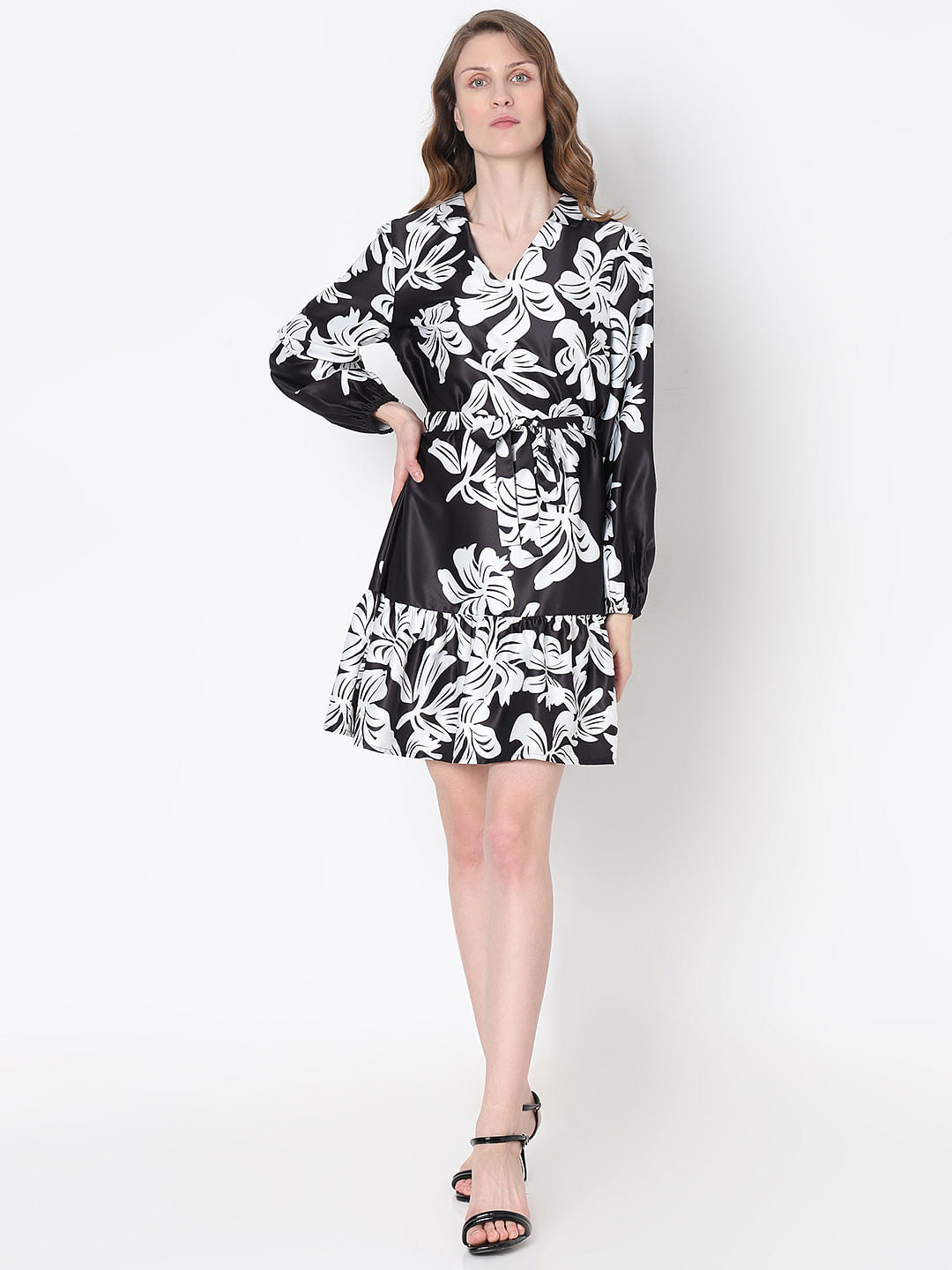 Monochrome Printed Dress