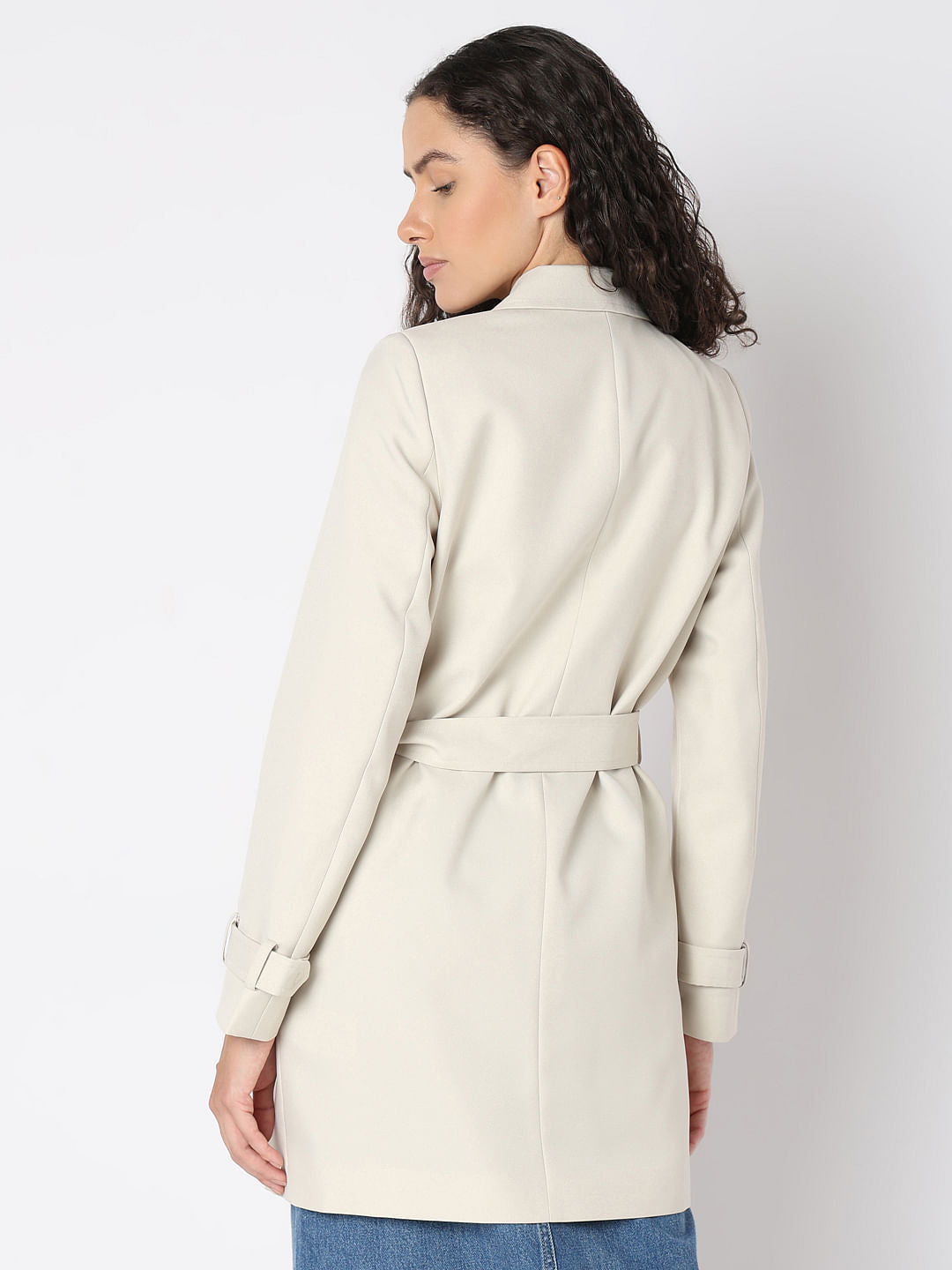 Beige Belted Trench Coat