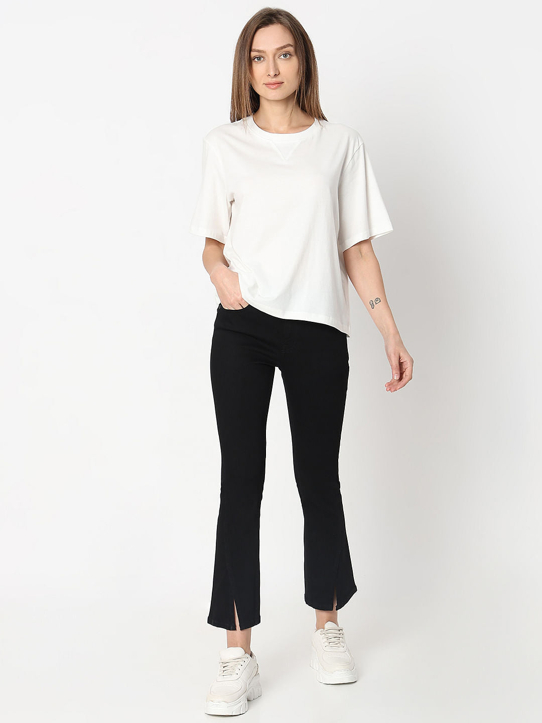 White Cotton Boxy Fit T-Shirt