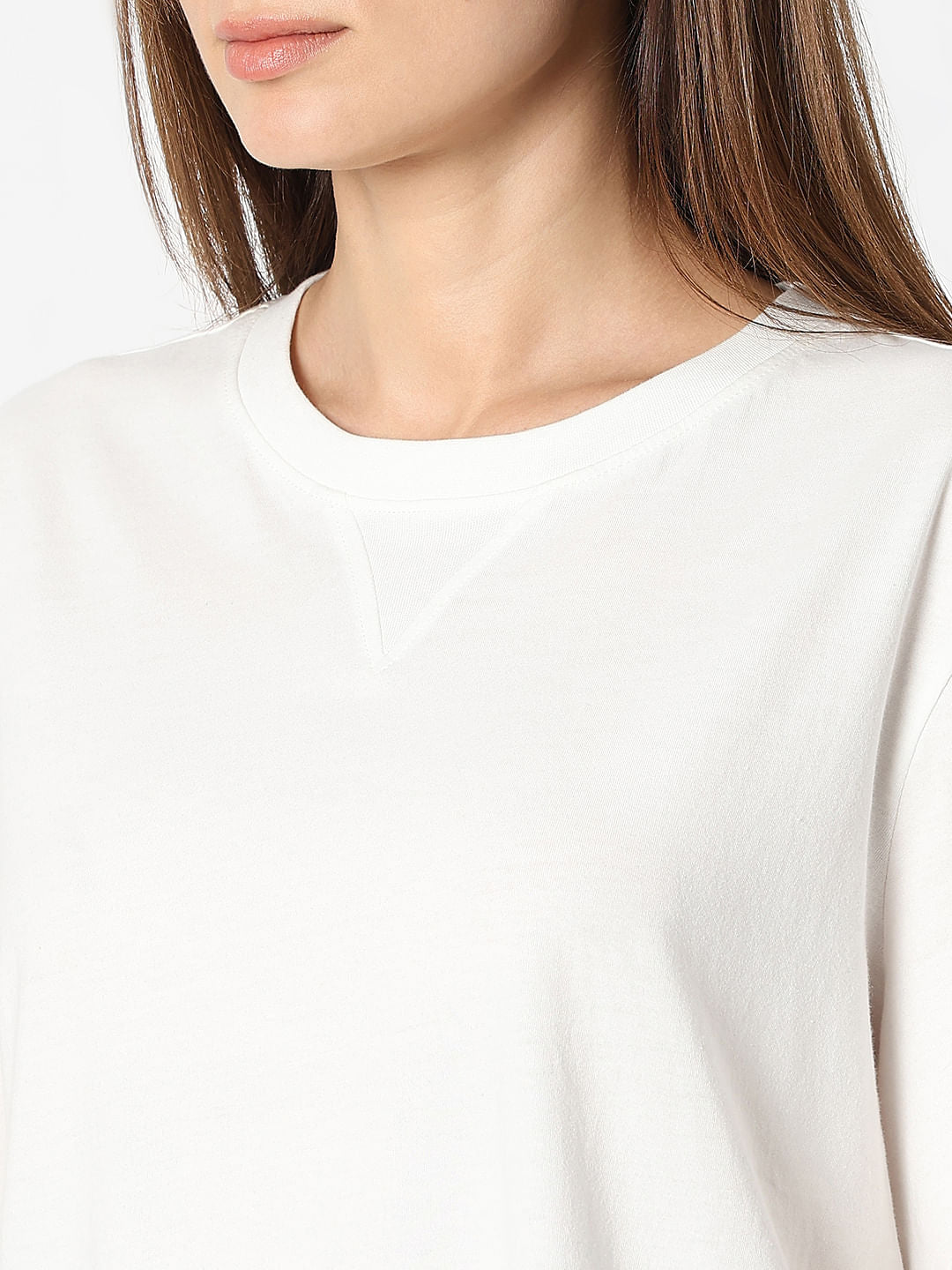 White Cotton Boxy Fit T-Shirt