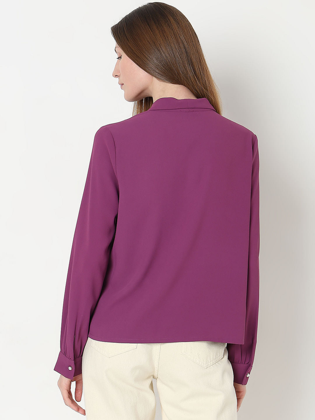 Purple Shawl Collar Top