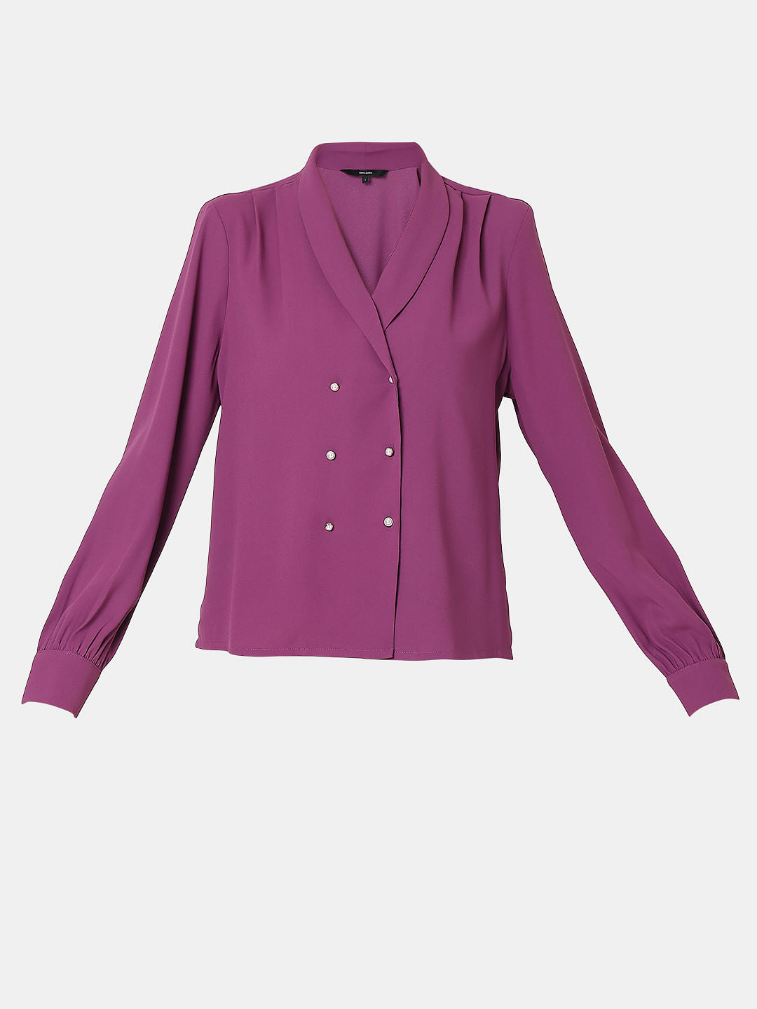 Purple Shawl Collar Top