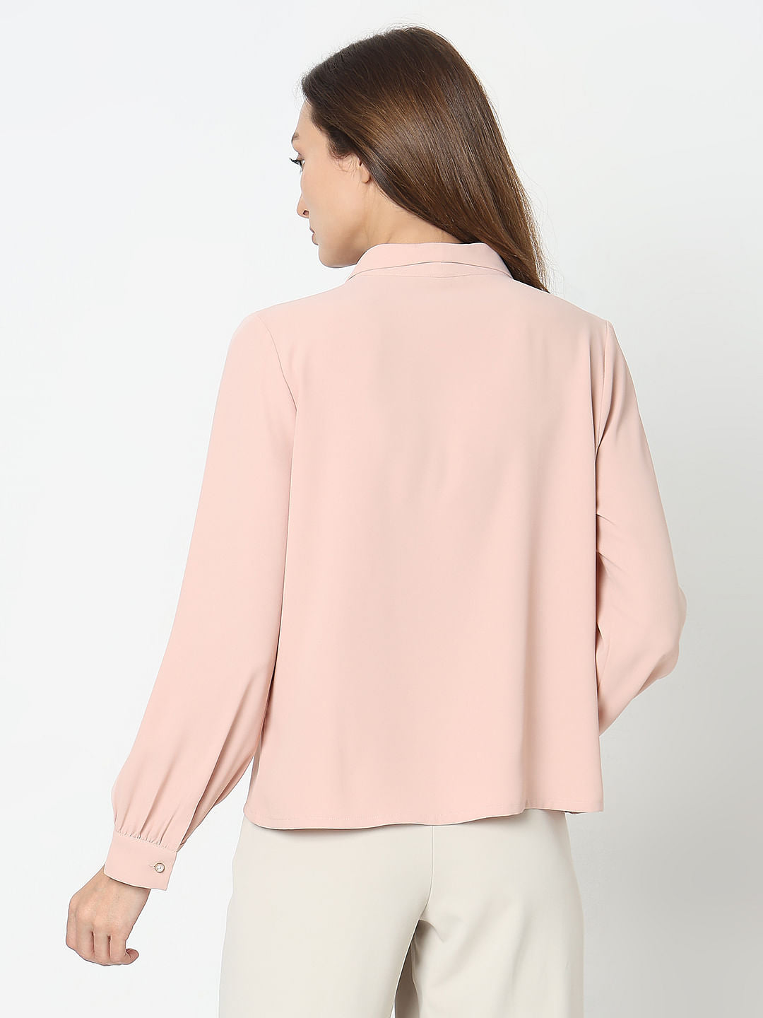 Pink Shawl Collar Top