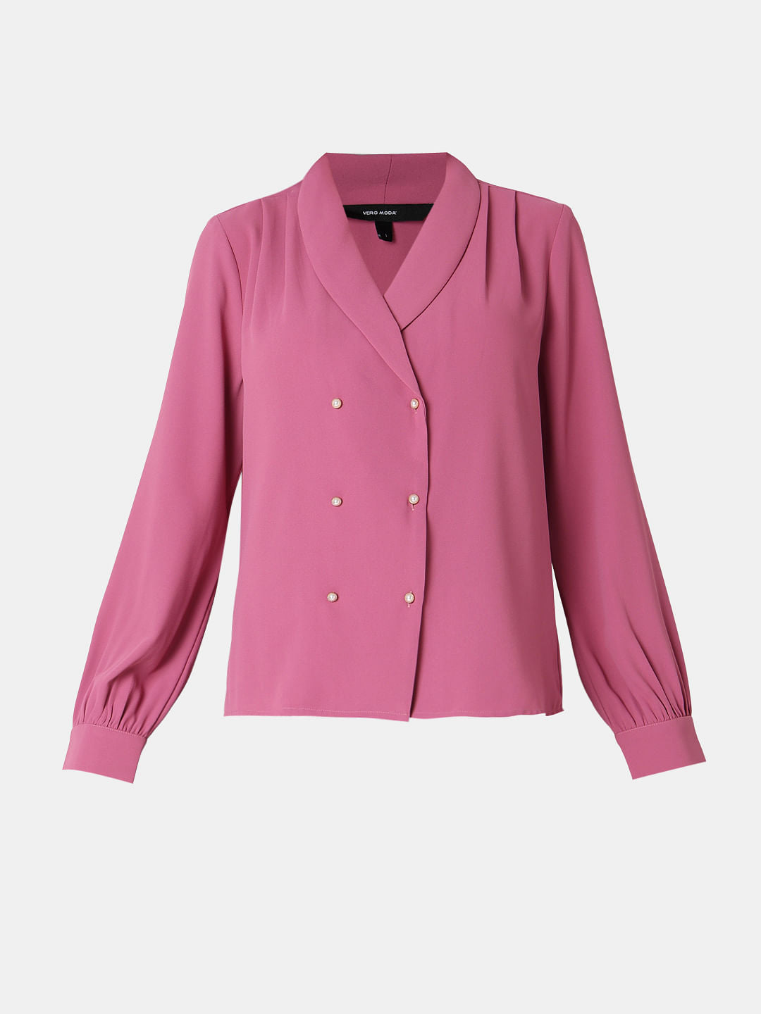 Dusty Pink Shawl Collar Top