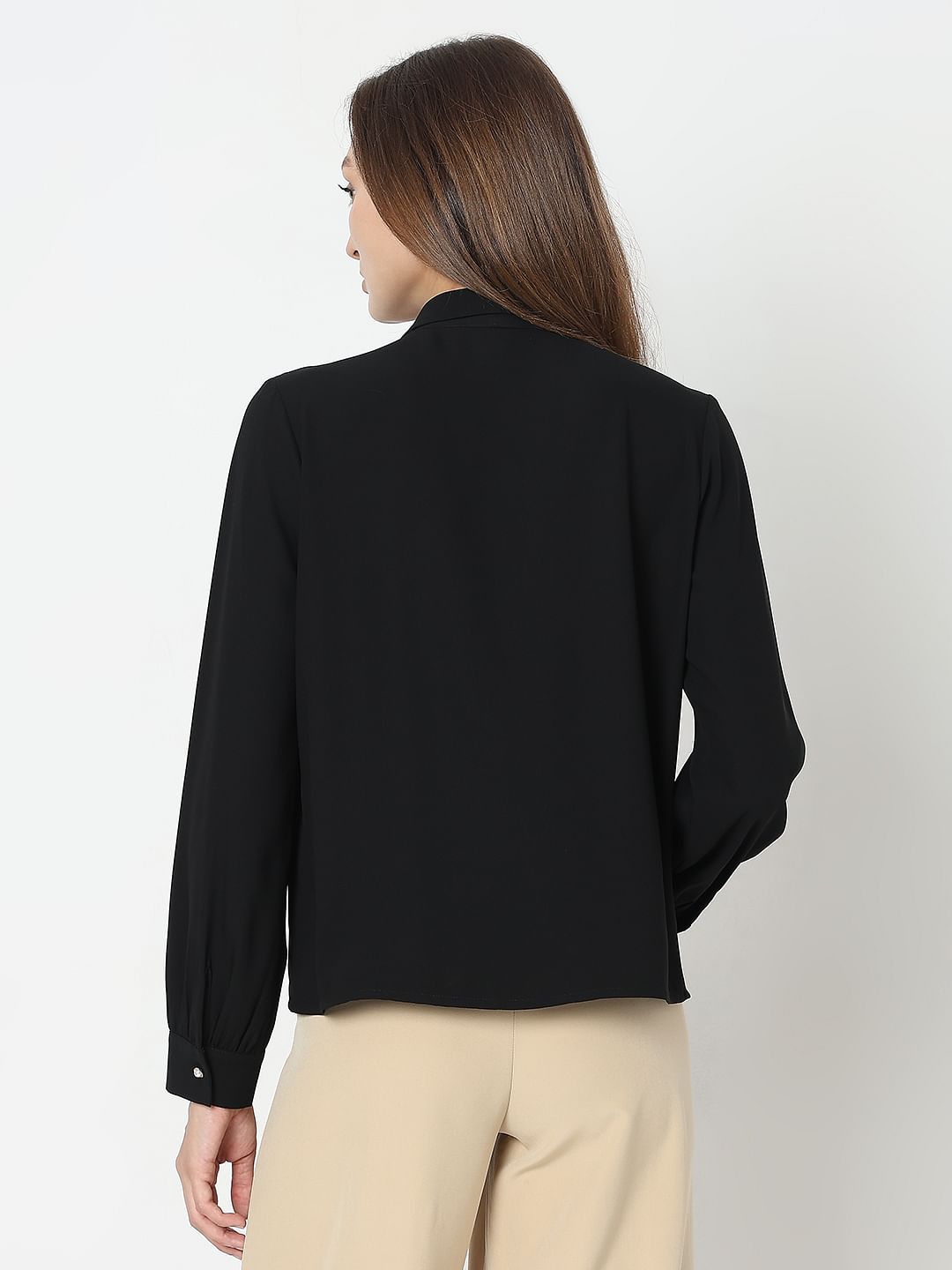 Black Shawl Collar Top