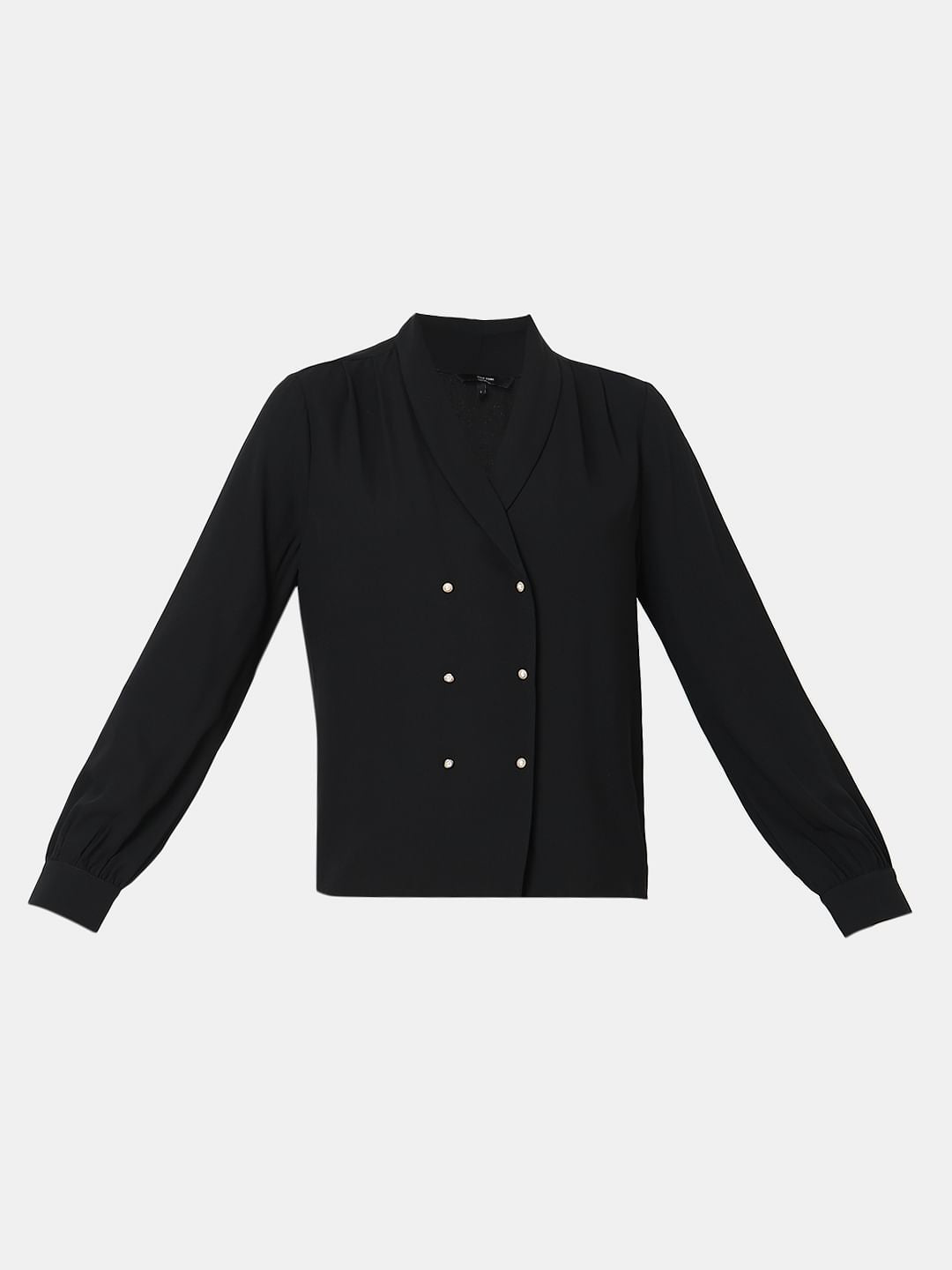 Black Shawl Collar Top