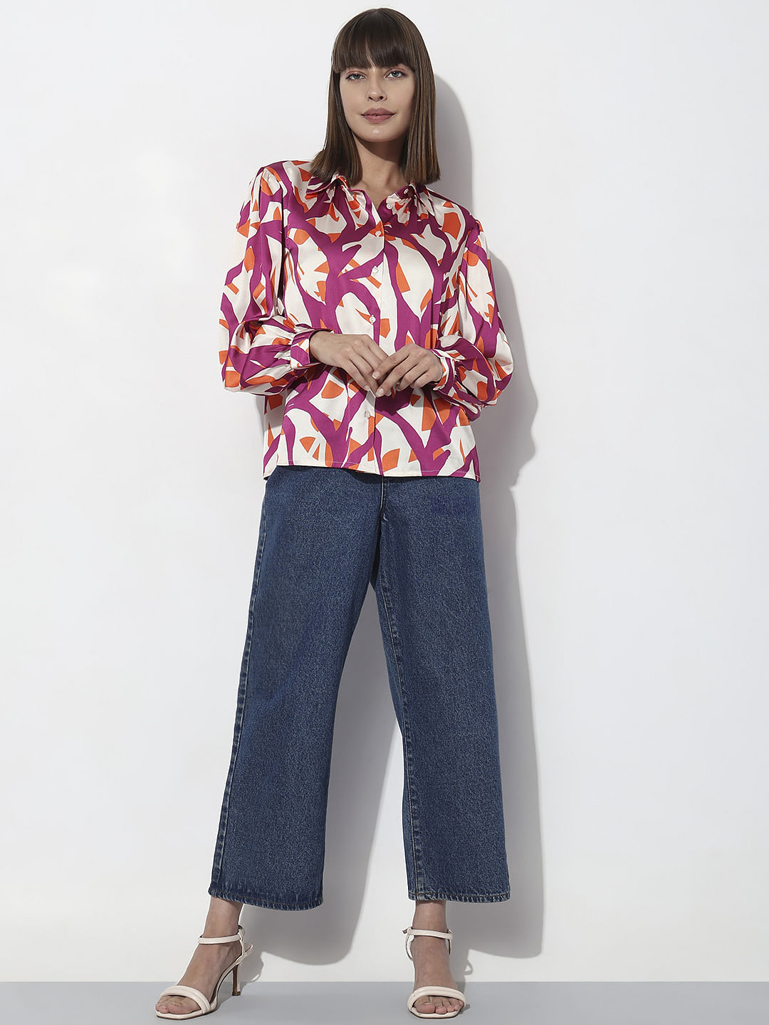 Burgundy Abstract Print Shirt