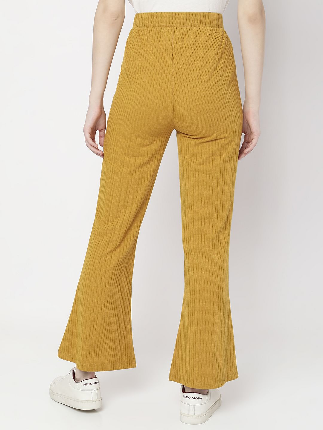 Mustard High Rise Ribbed Co-Ord Pants