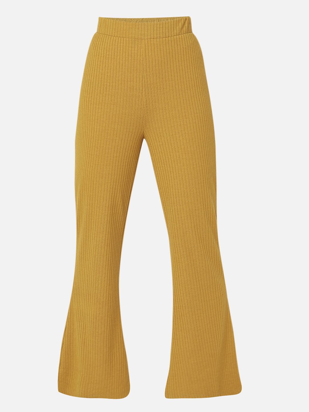 Mustard High Rise Ribbed Co-Ord Pants