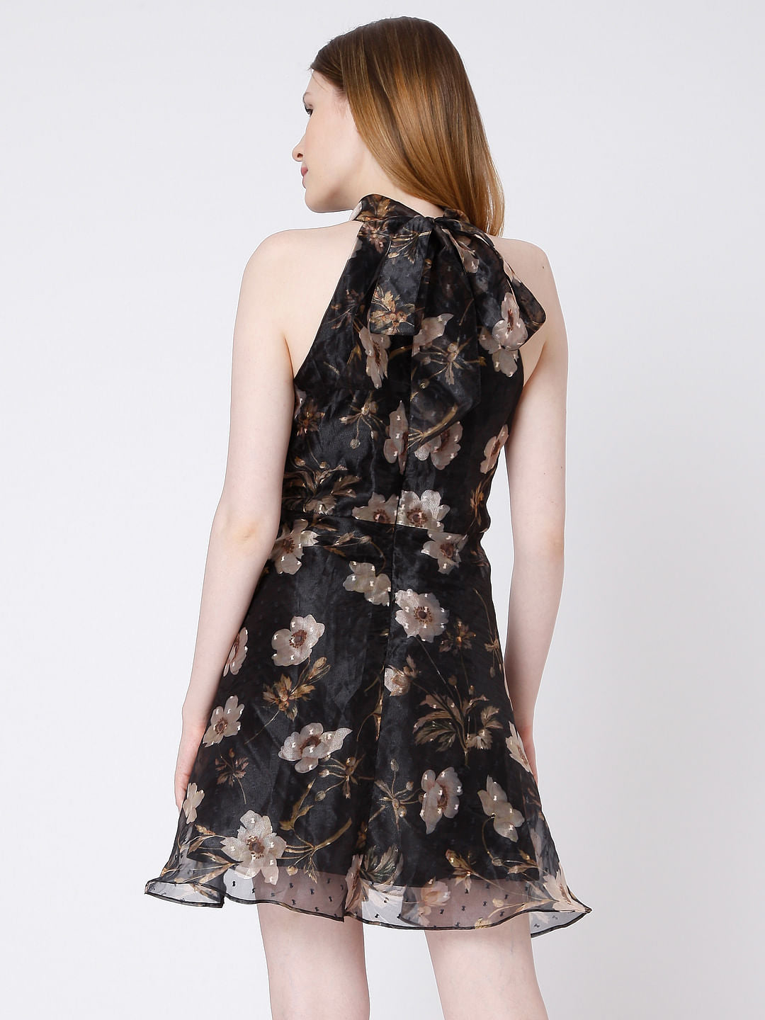Black Floral Organza Dress