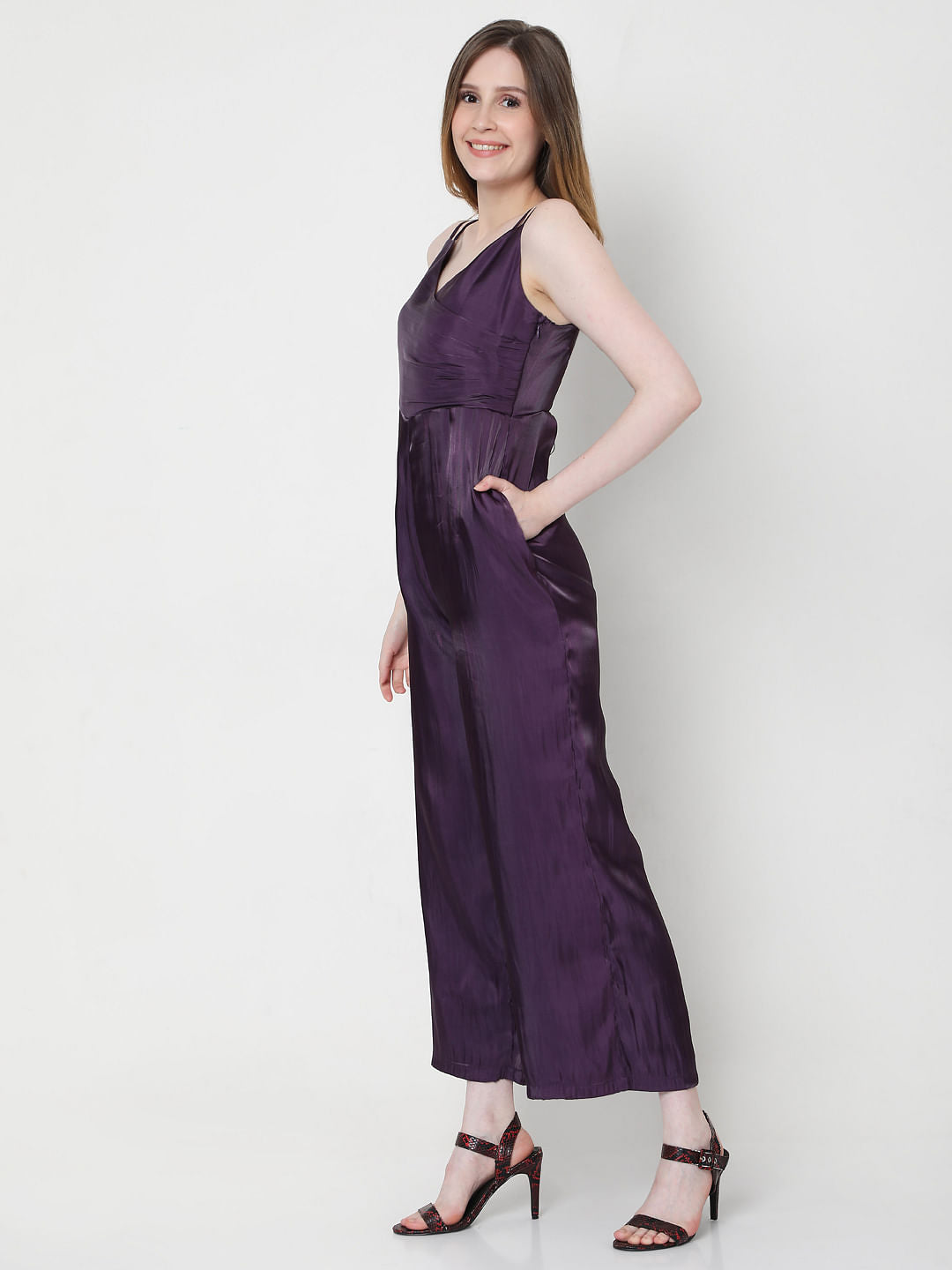 Purple Strappy Jumpsuit