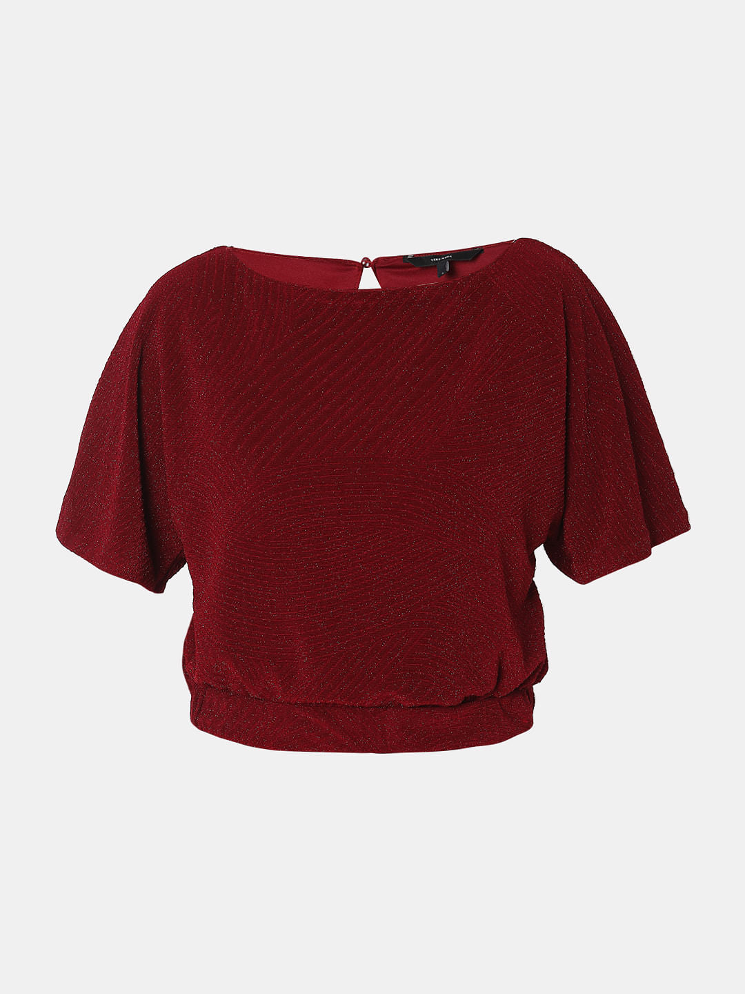 Maroon Textured Shimmer Top