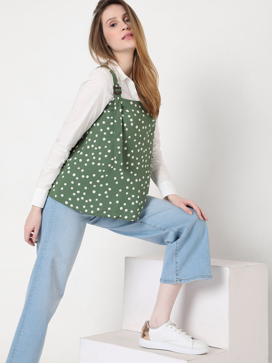 Green Polka Dot Top