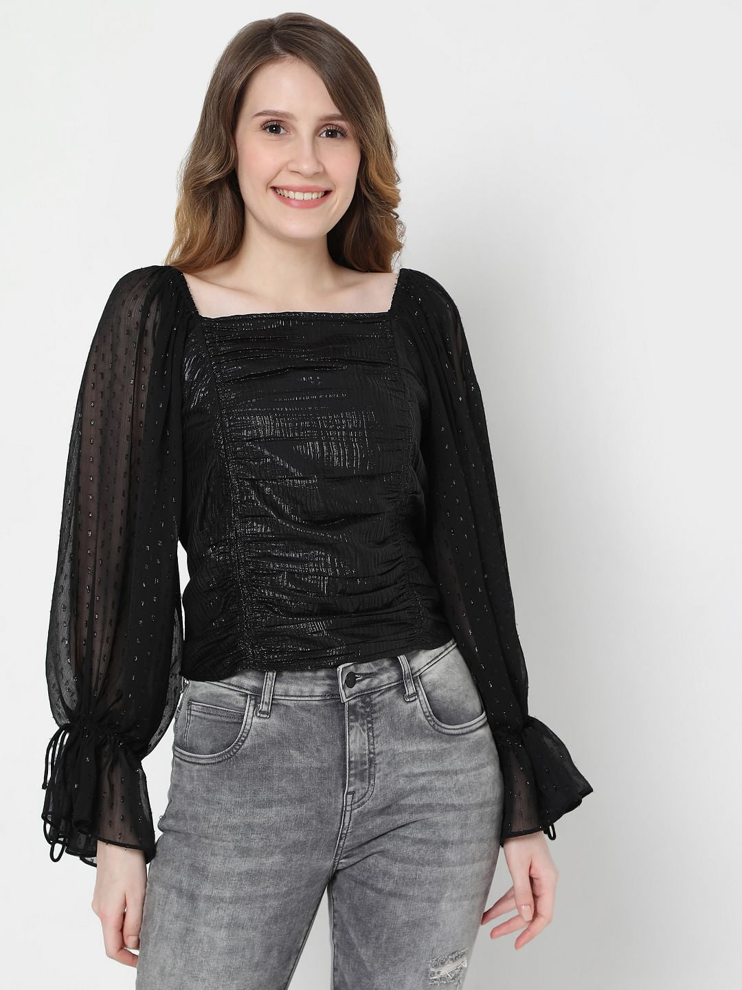 Black Ruched Top