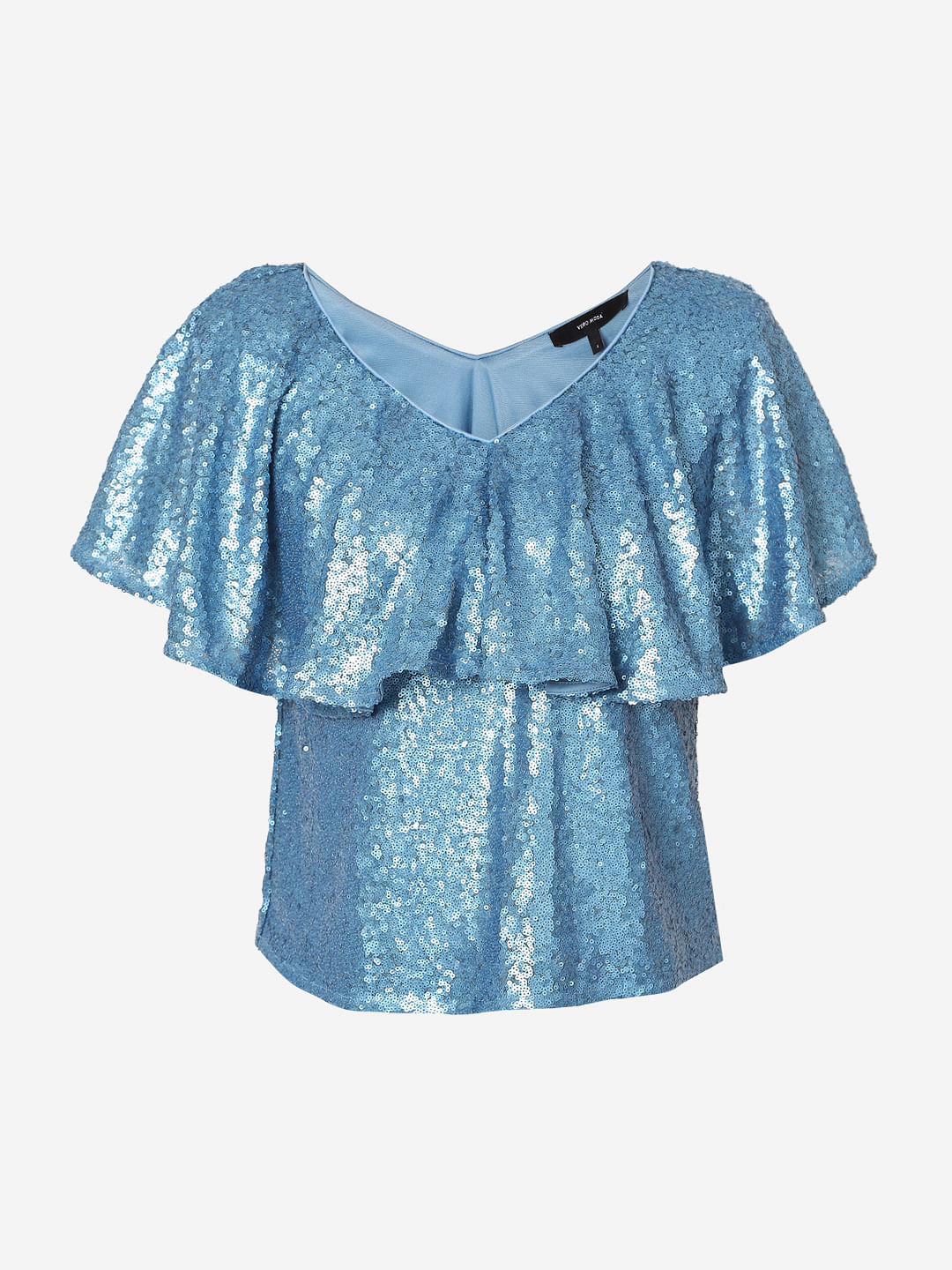 Blue Sequinned Top
