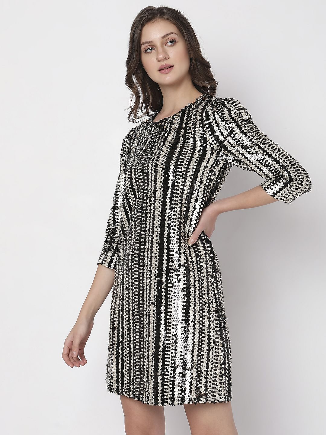 Black Sequin Mini Dress