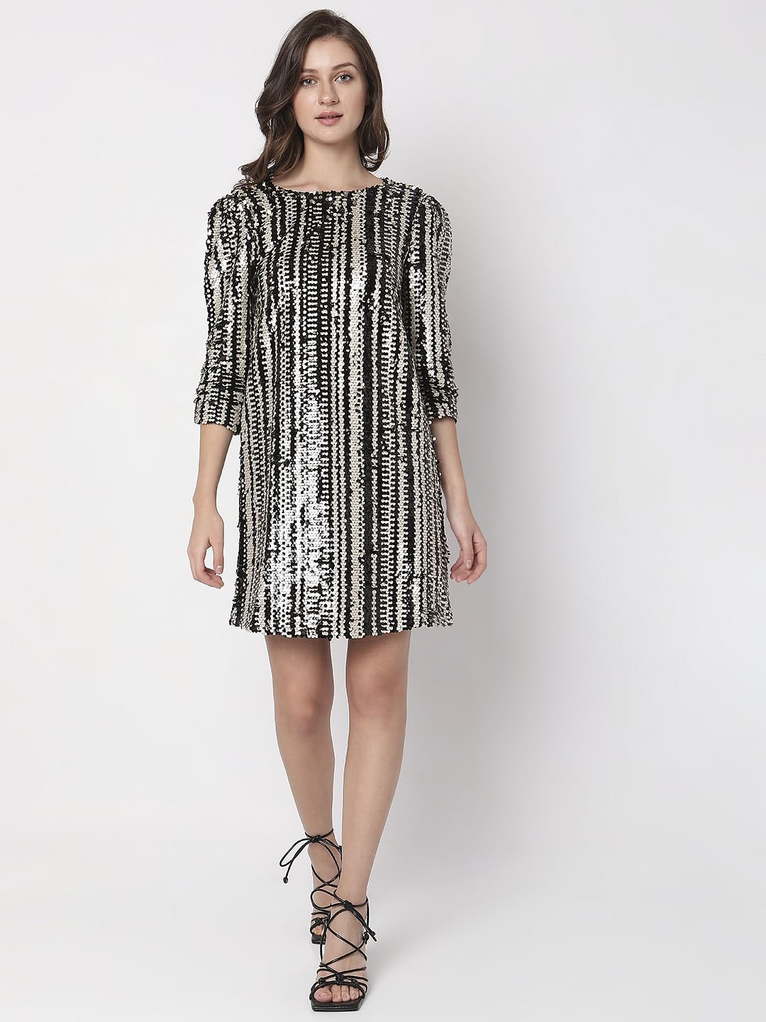 Black Sequin Mini Dress