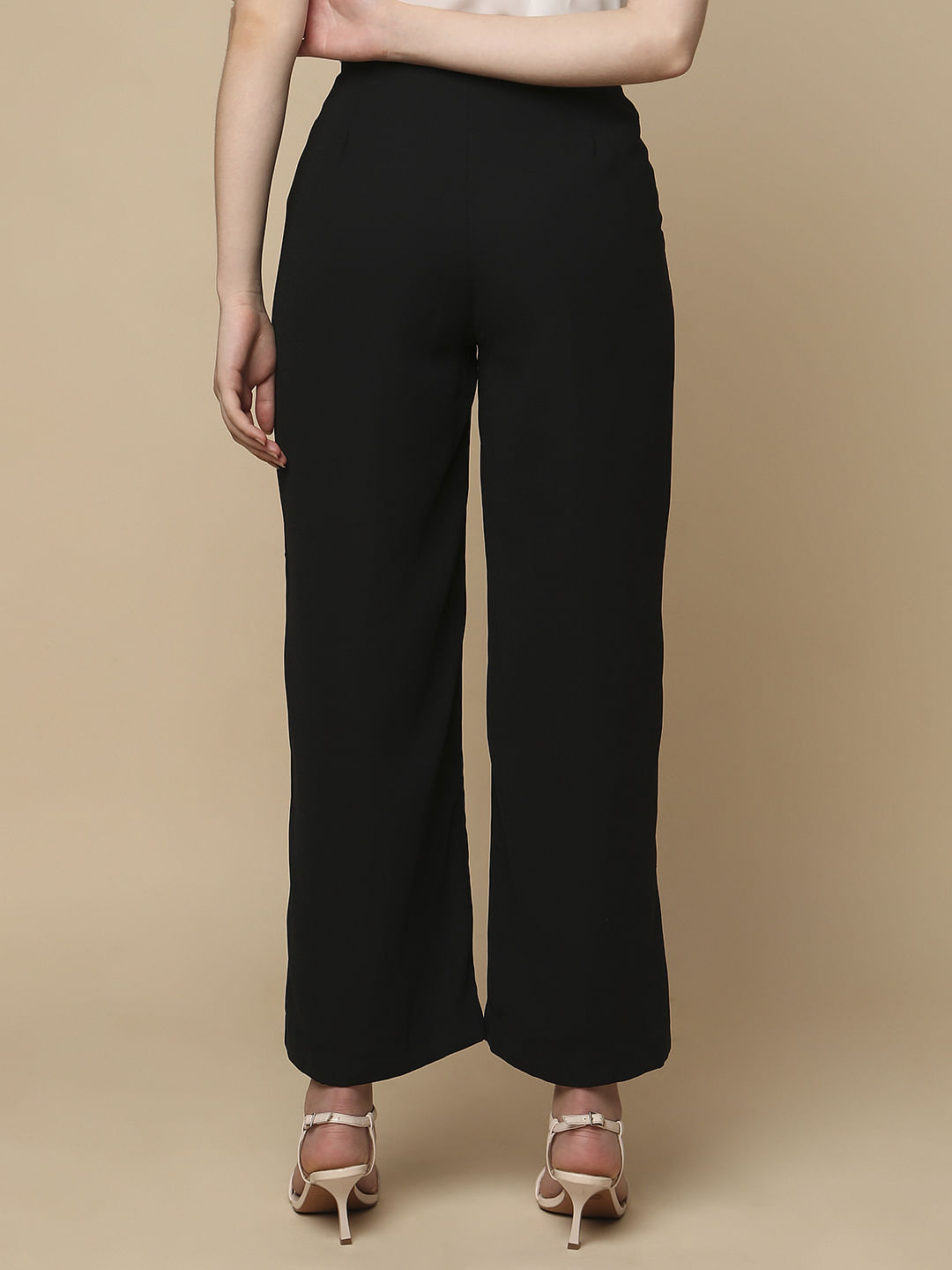Black High Rise Wide Leg Pants