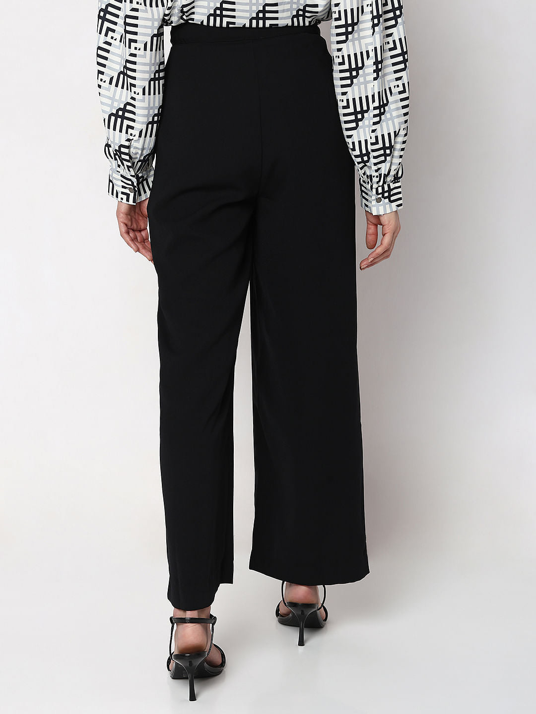 Black High Rise Wide Leg Pants