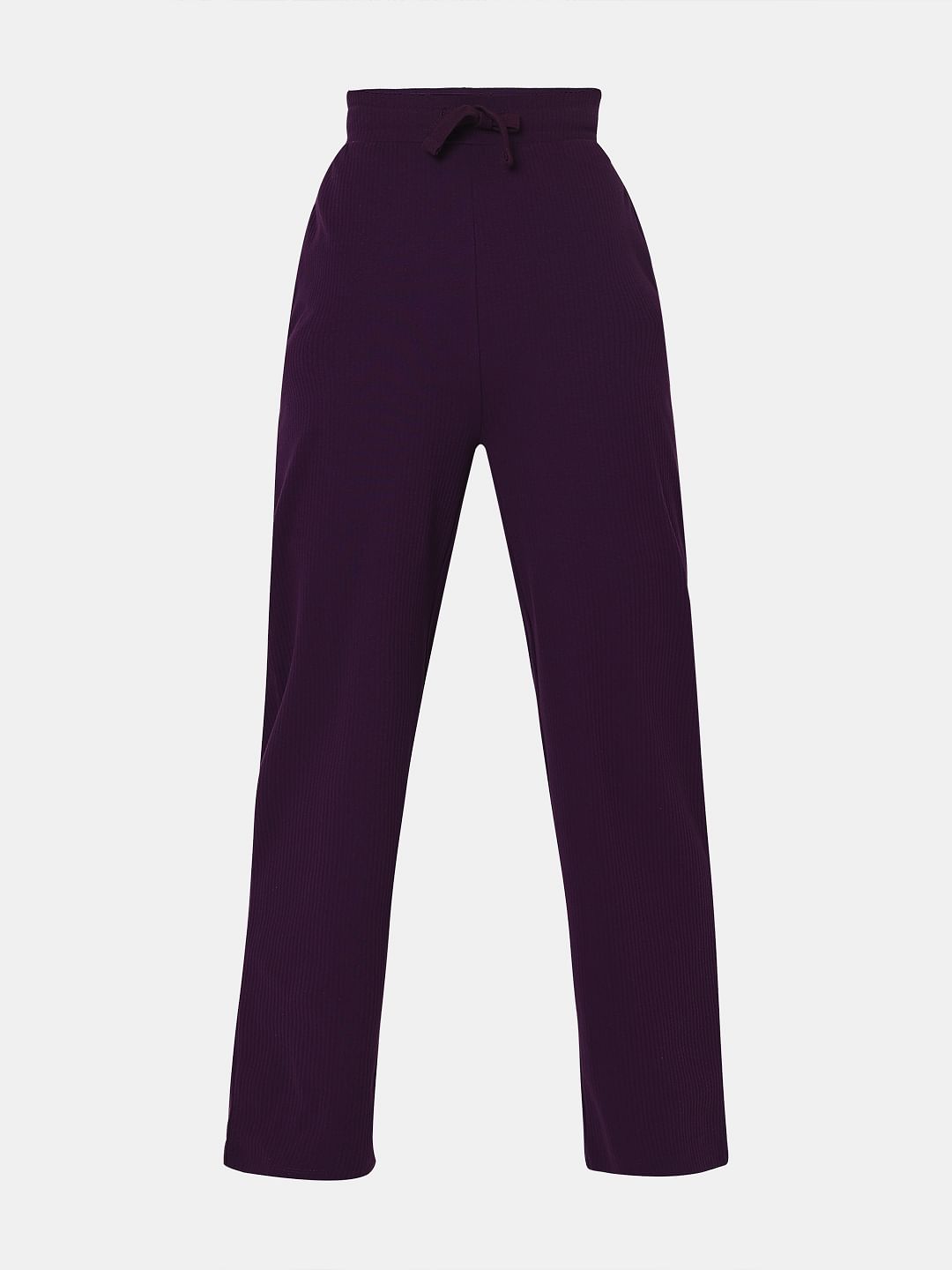 Purple High Rise Knitted Pants