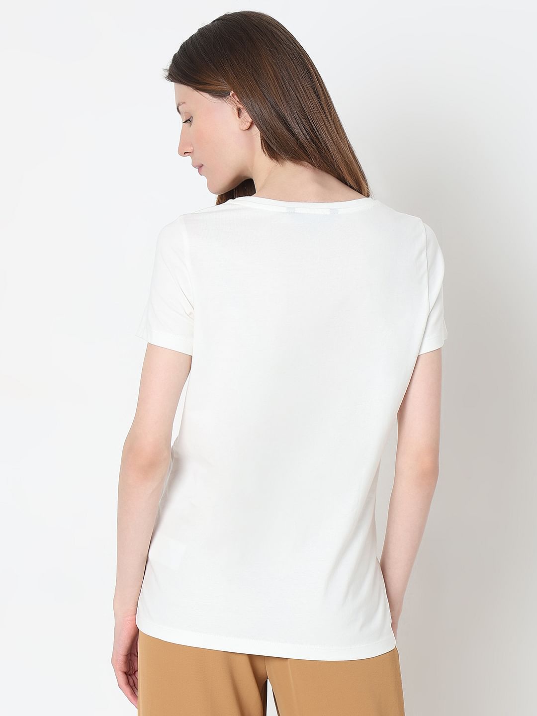 White Floral Print T-Shirt