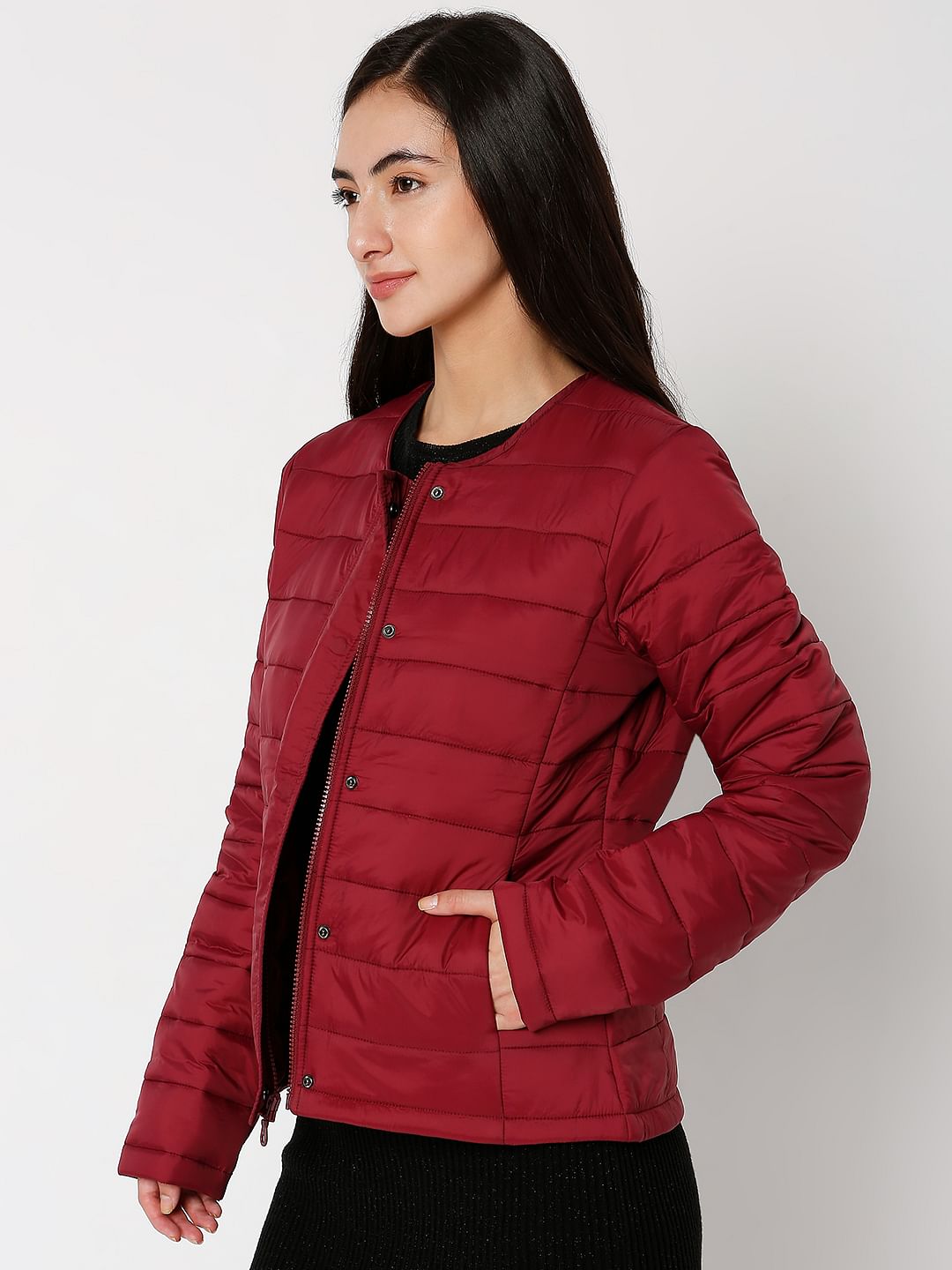 Dark Red Padded Jacket