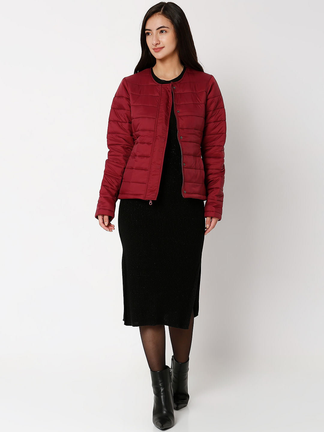 Dark Red Padded Jacket