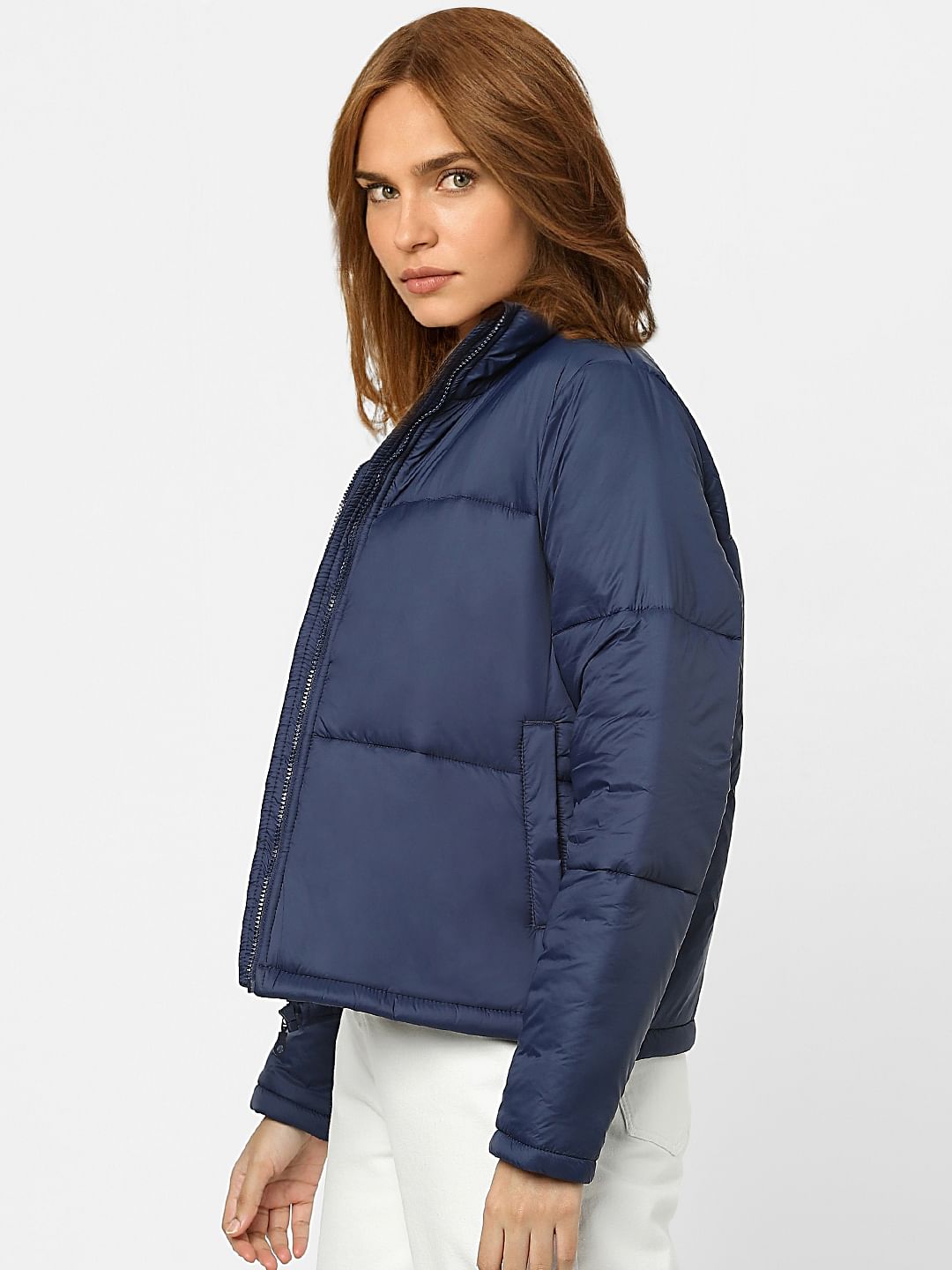 Dark Blue Short Padded Jacket