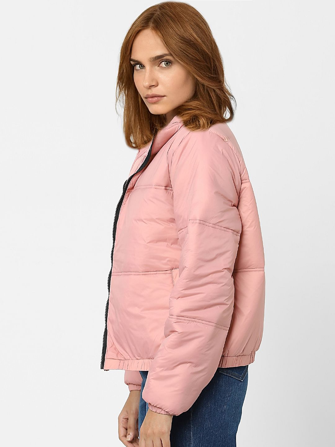 Pink High Neck Padded Jacket