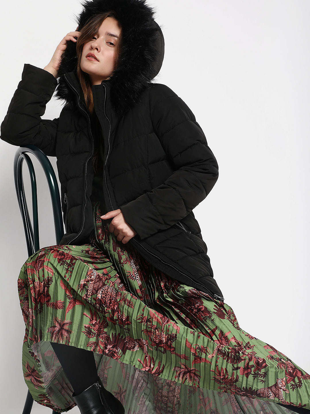 Black Quilted Puffer Jacket
