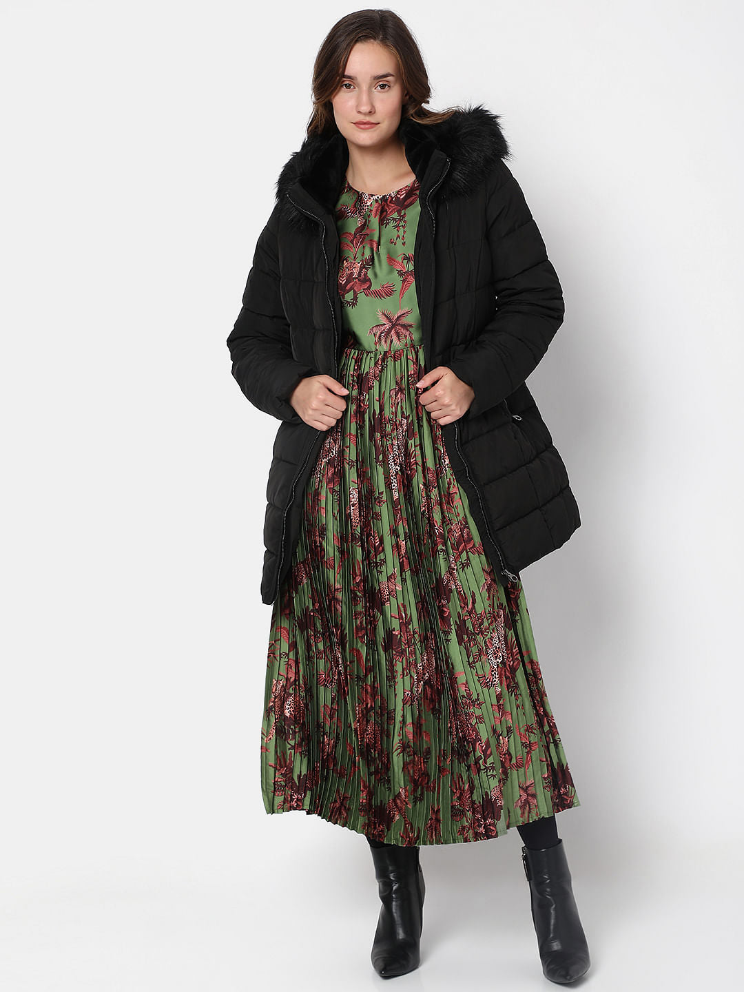 Black Quilted Puffer Jacket