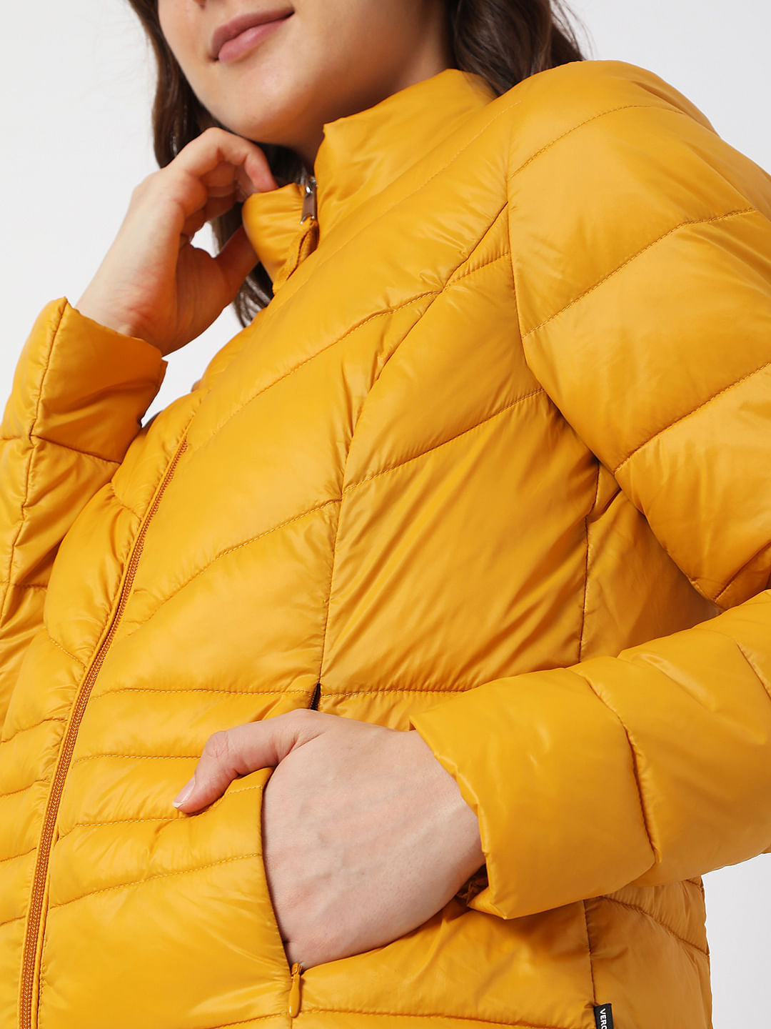 Yellow Short Puffer Jacket