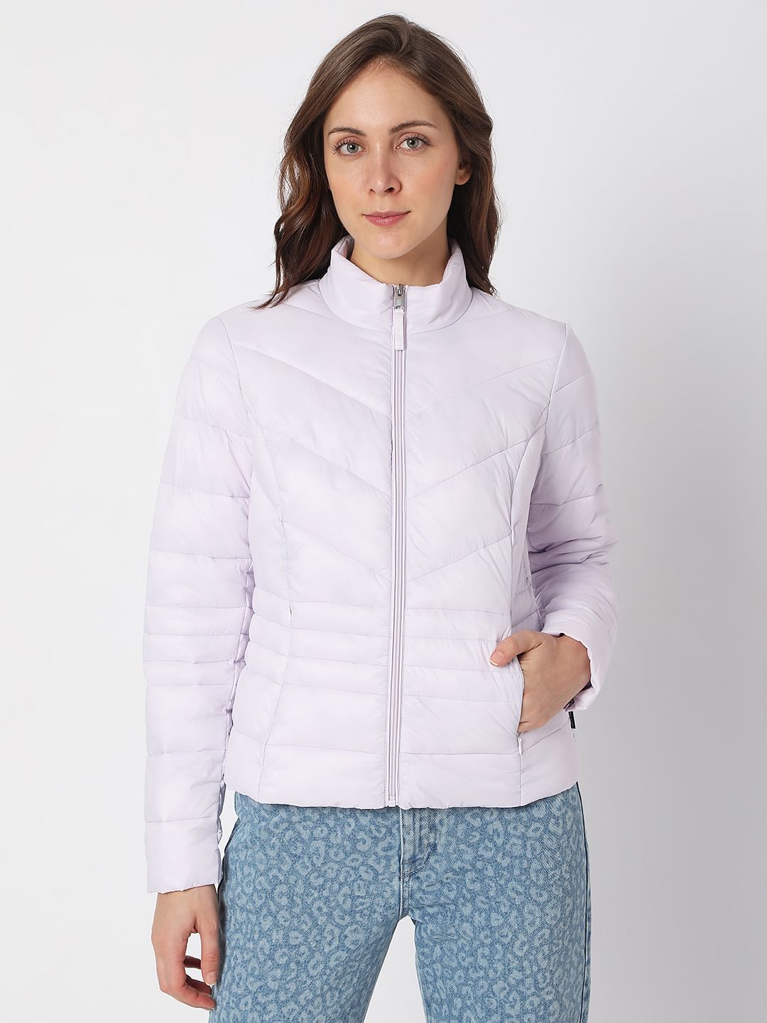 Lilac Short Puffer Jacket
