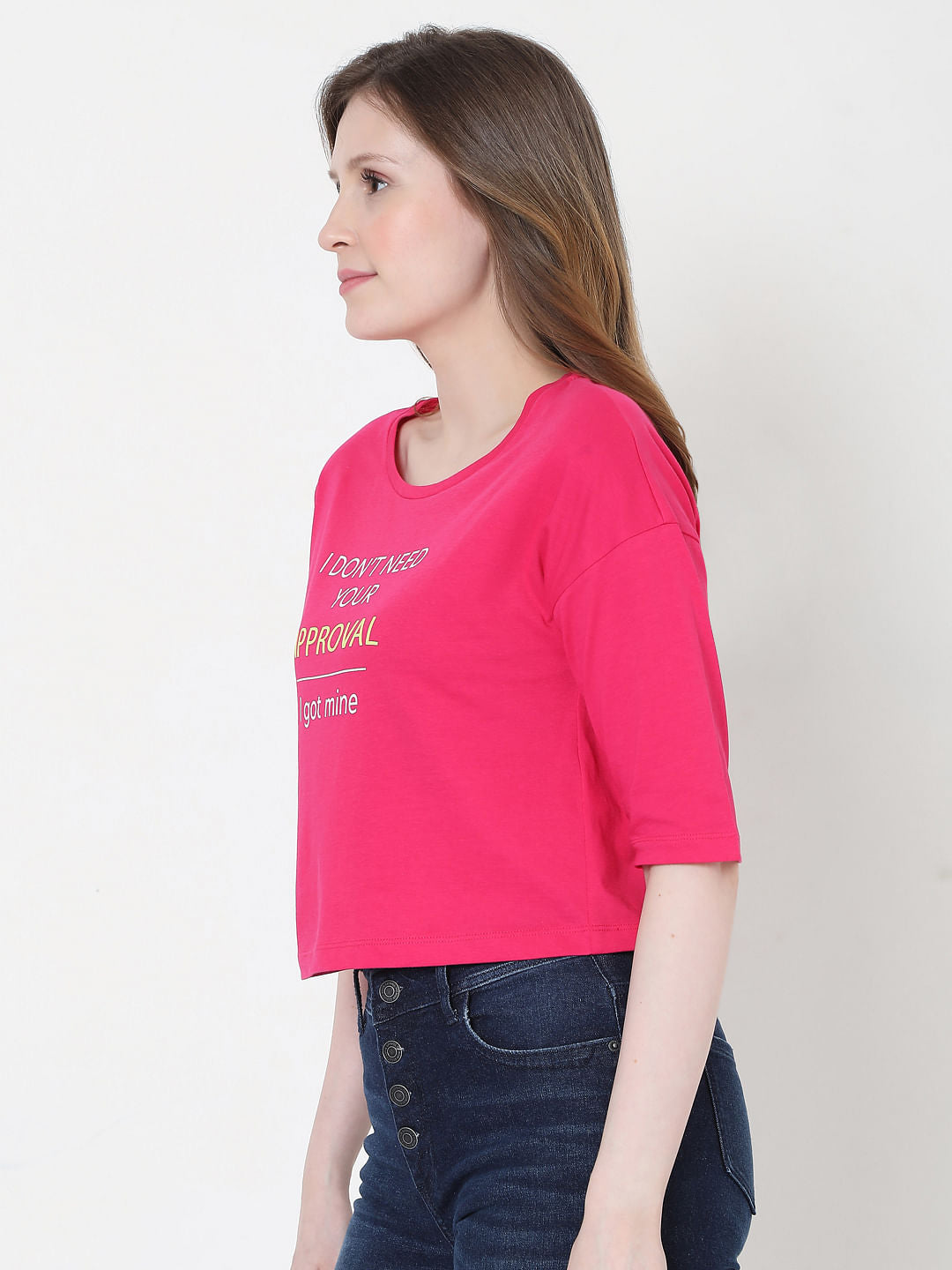 Pink Slogan Print T-Shirt