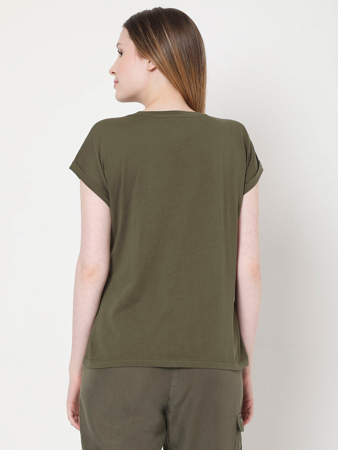 Green Slogan Print T-Shirt