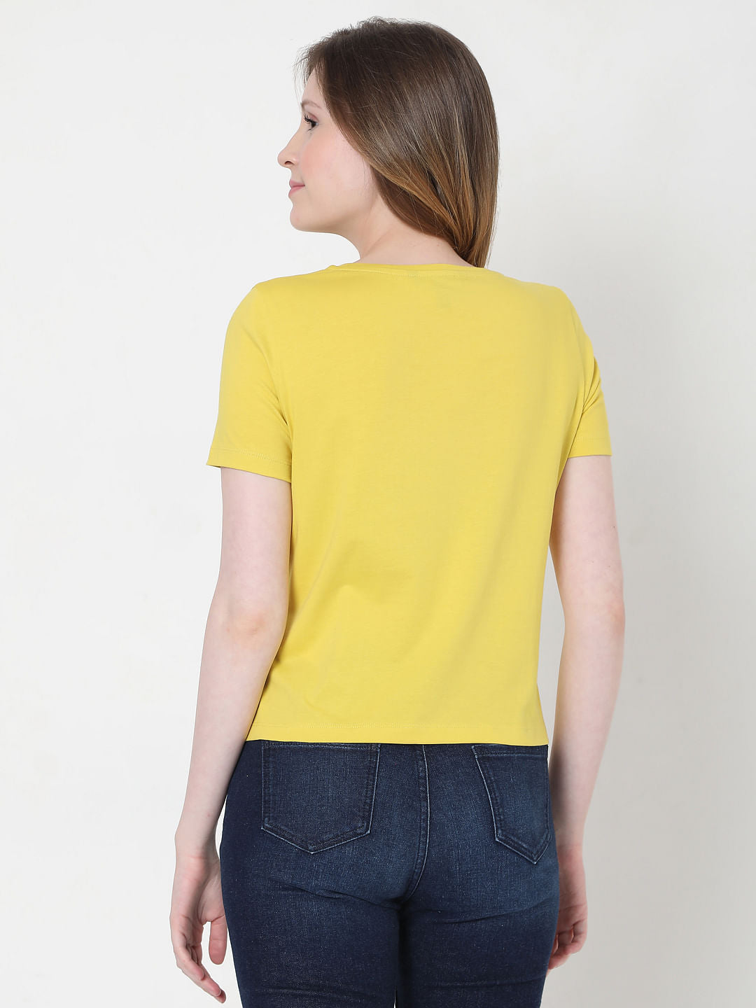Yellow Slogan Print T-Shirt