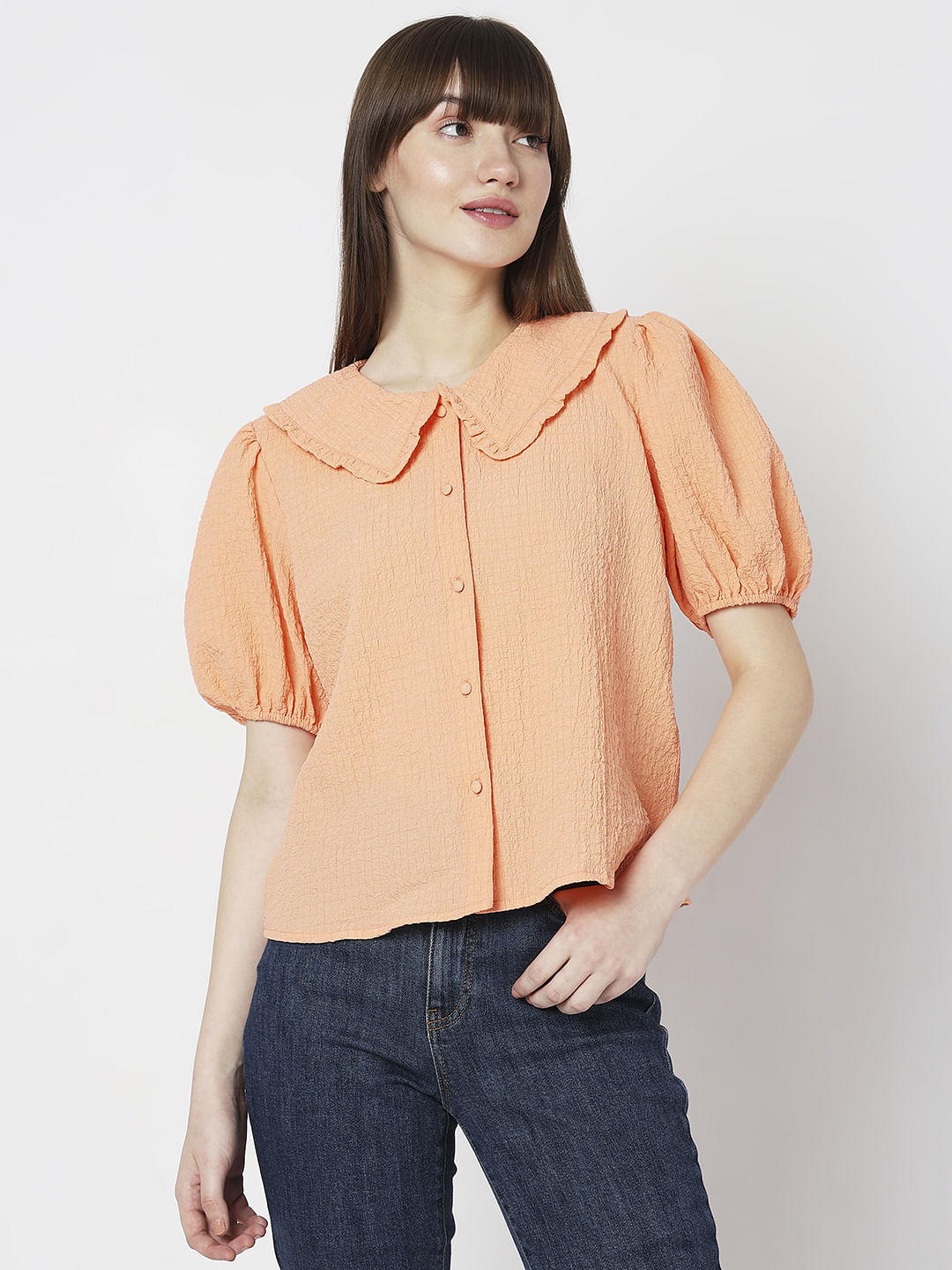 Orange Textured Top