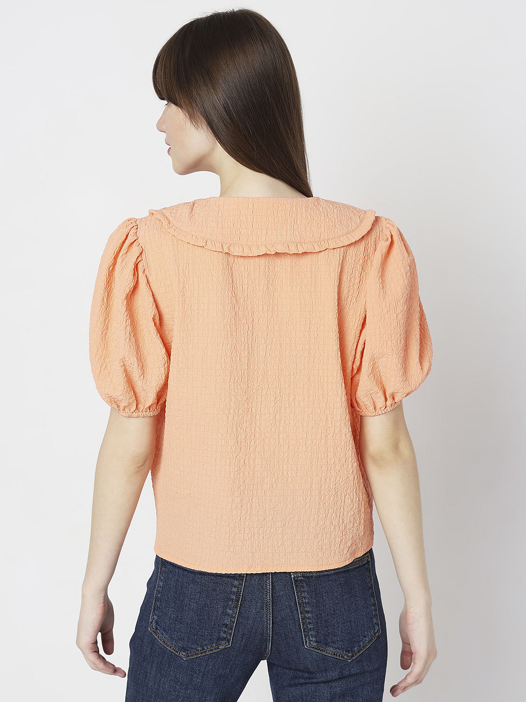 Orange Textured Top