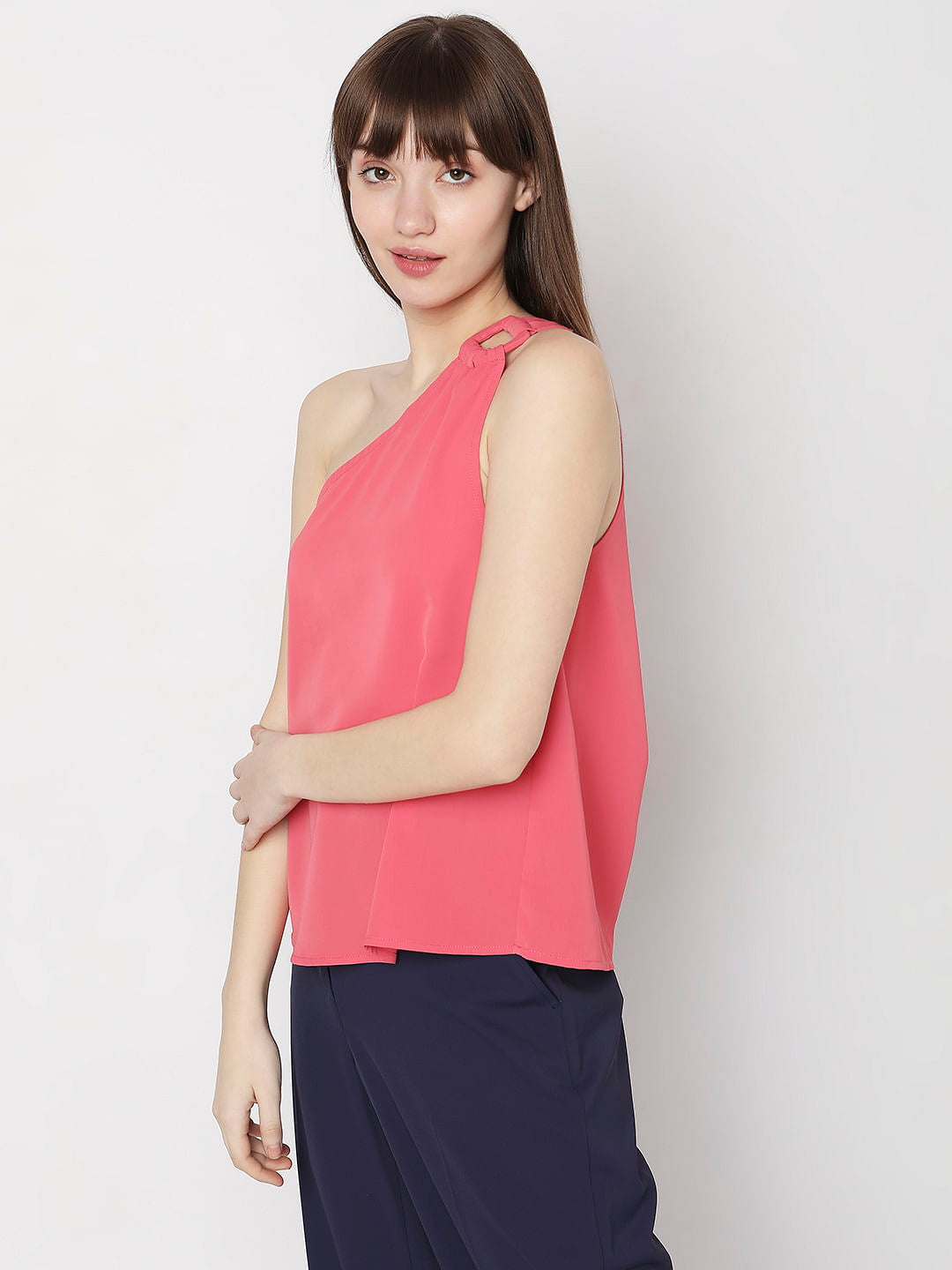 Pink One-Shoulder Top