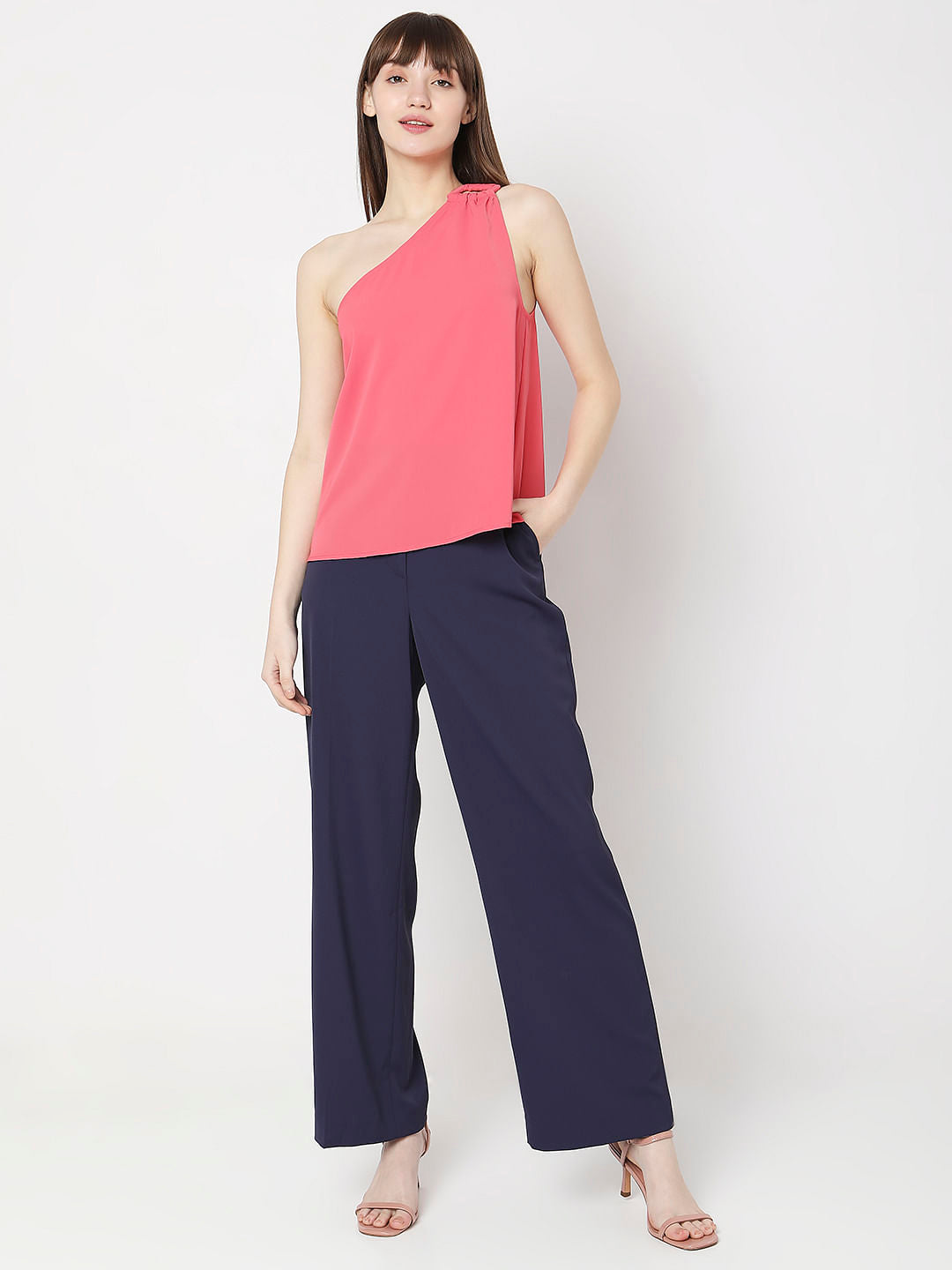 Pink One-Shoulder Top