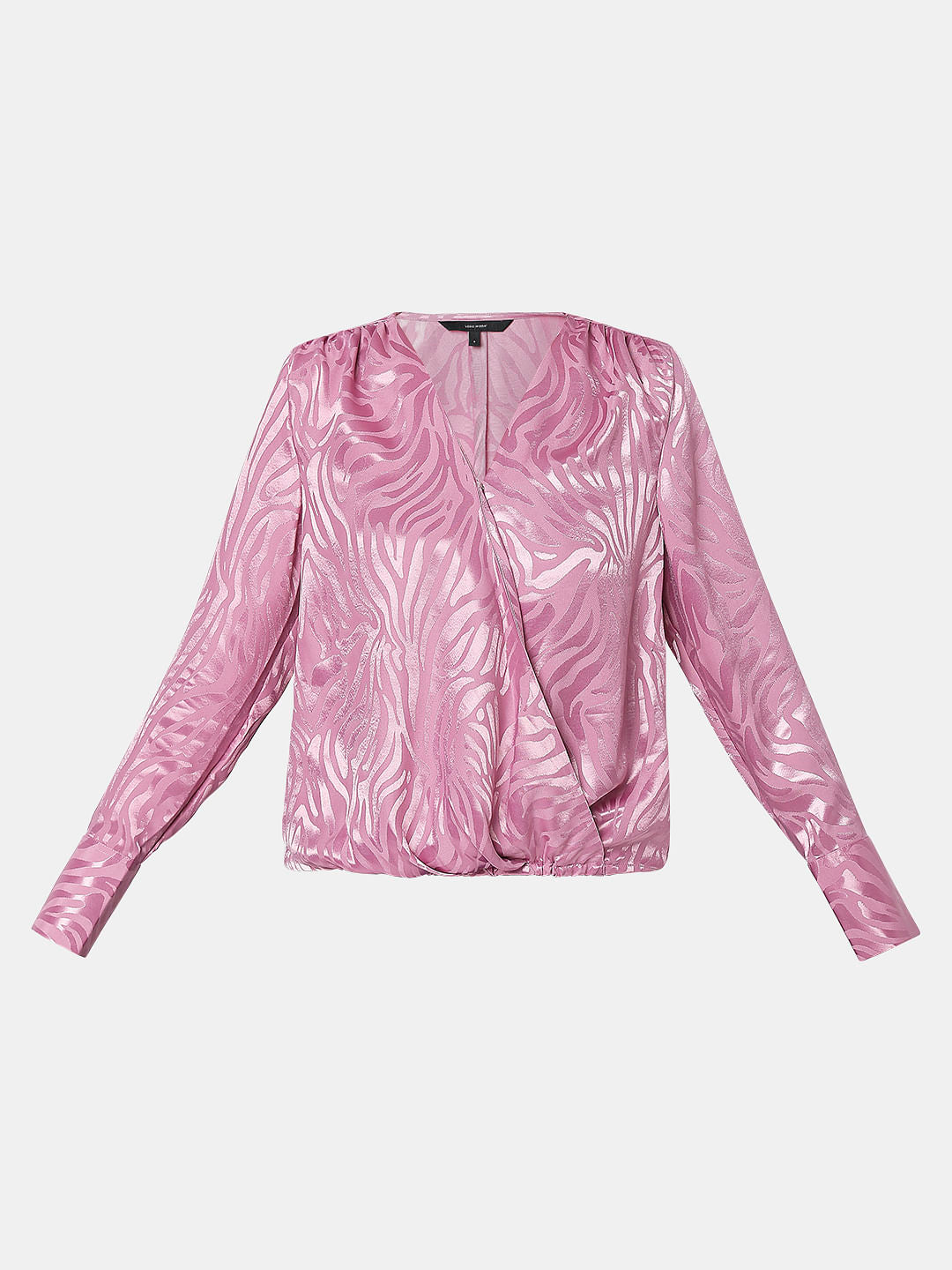 Pink Printed Overlap Top