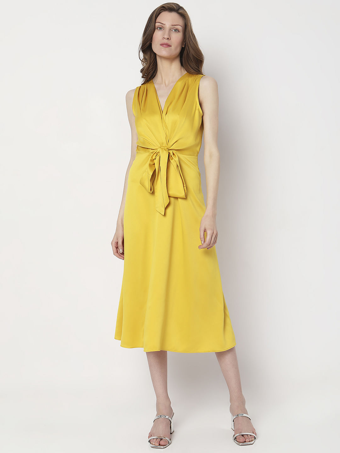 Yellow Midi Sleeveless Dress