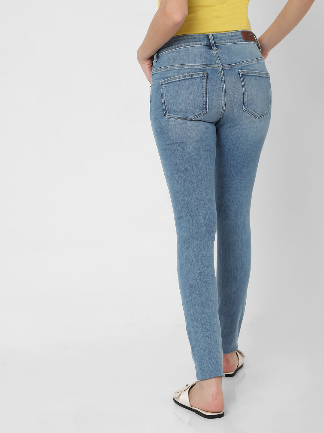 Light Blue High Rise Ripped Skinny Jeans