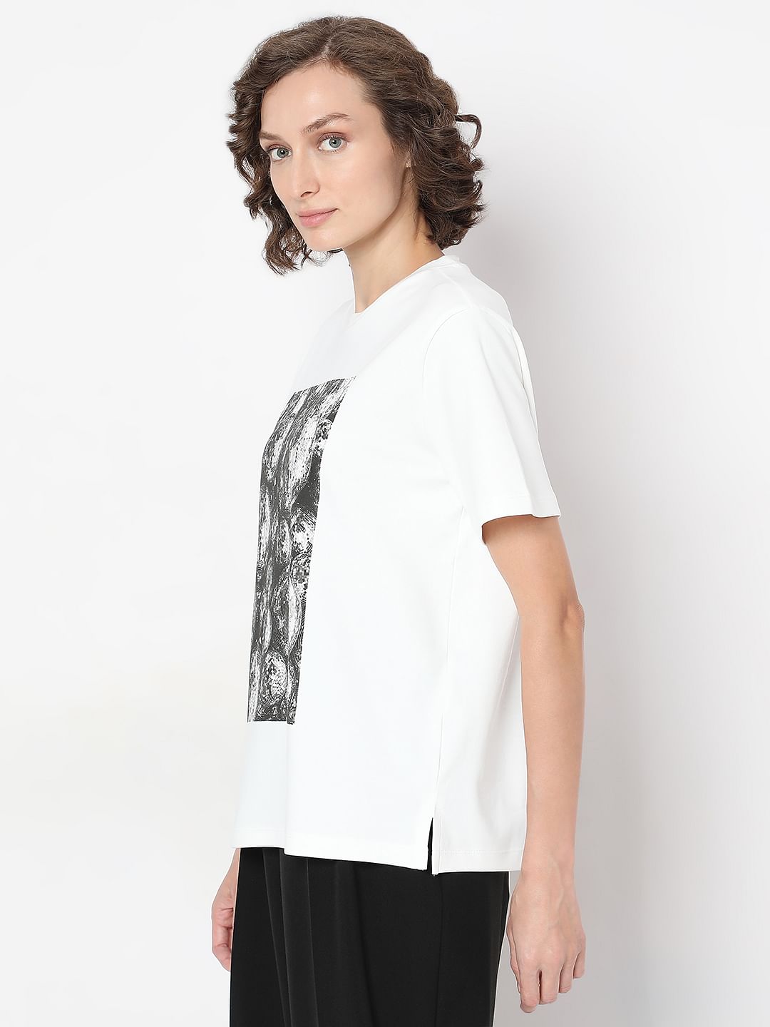 White Printed Organic Cotton T-Shirt