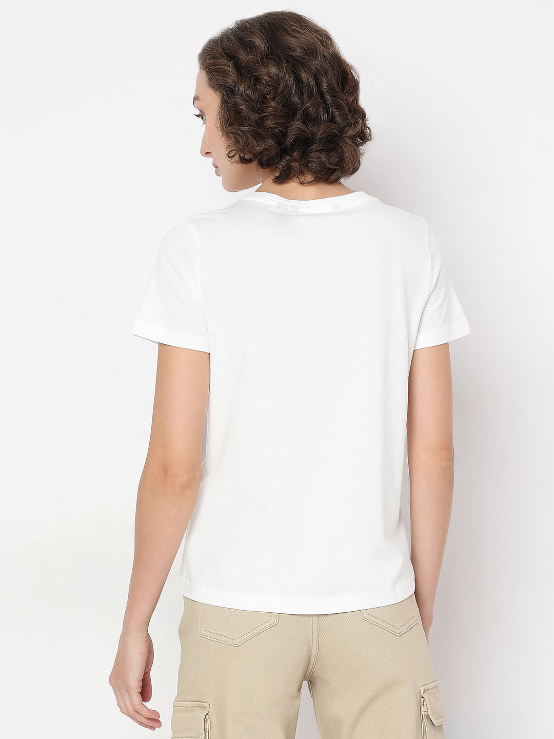 White Foil Print Organic Cotton T-Shirt